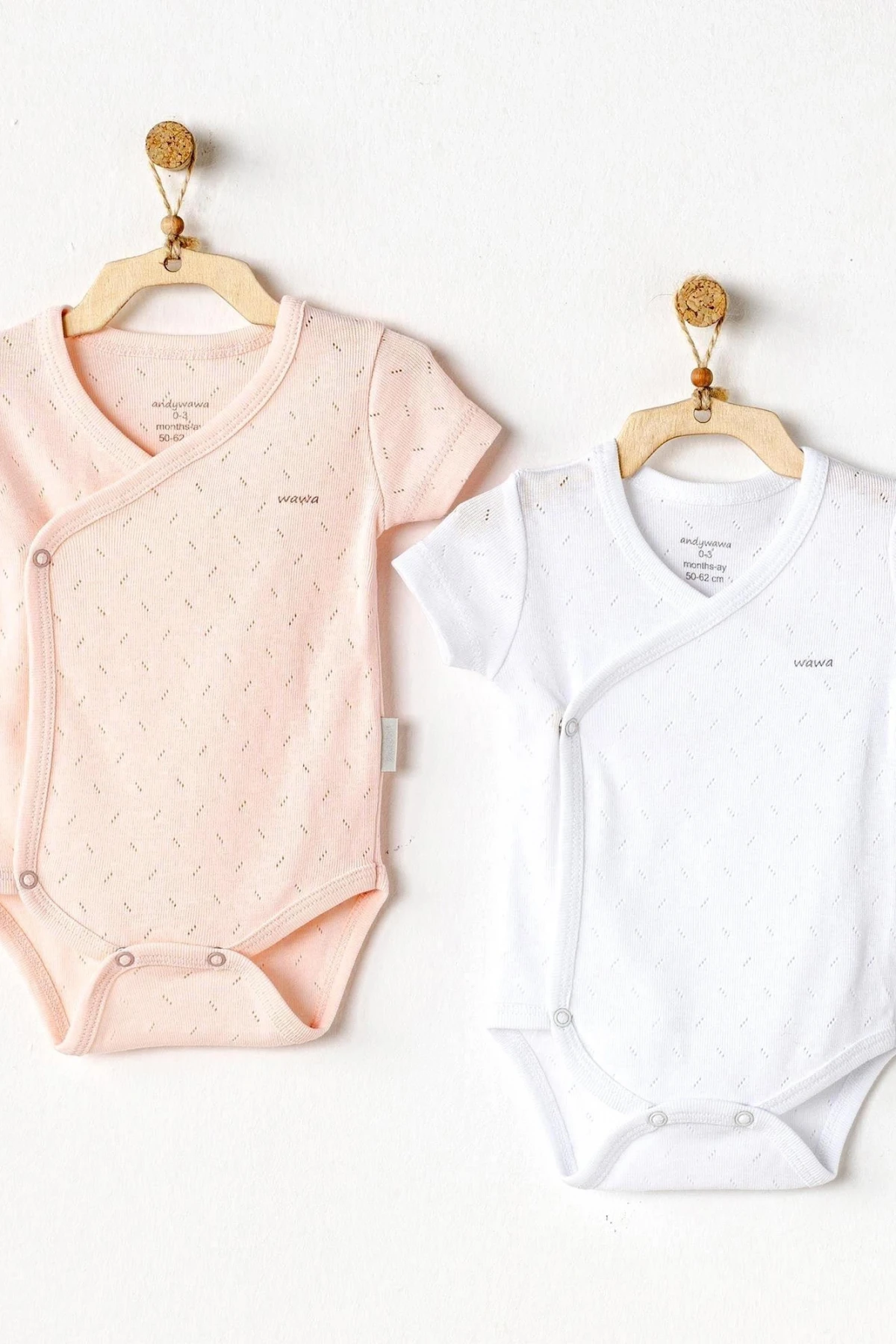 Andywawa Ac25555 Jacquard Basic 2li Zıbın Body Pink White