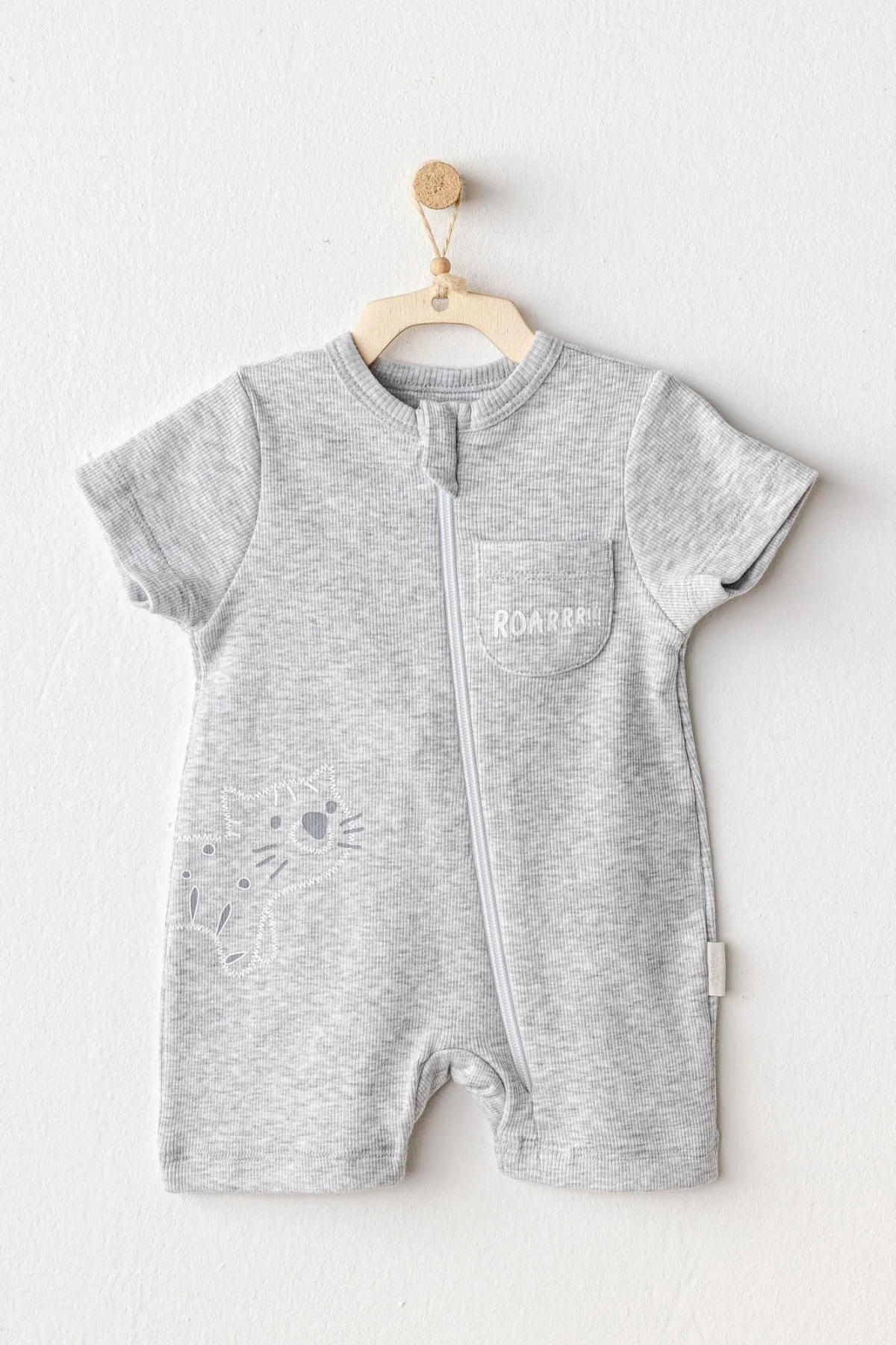 Andywawa Ac25810 Romper Little King Bebek Tulum Grey