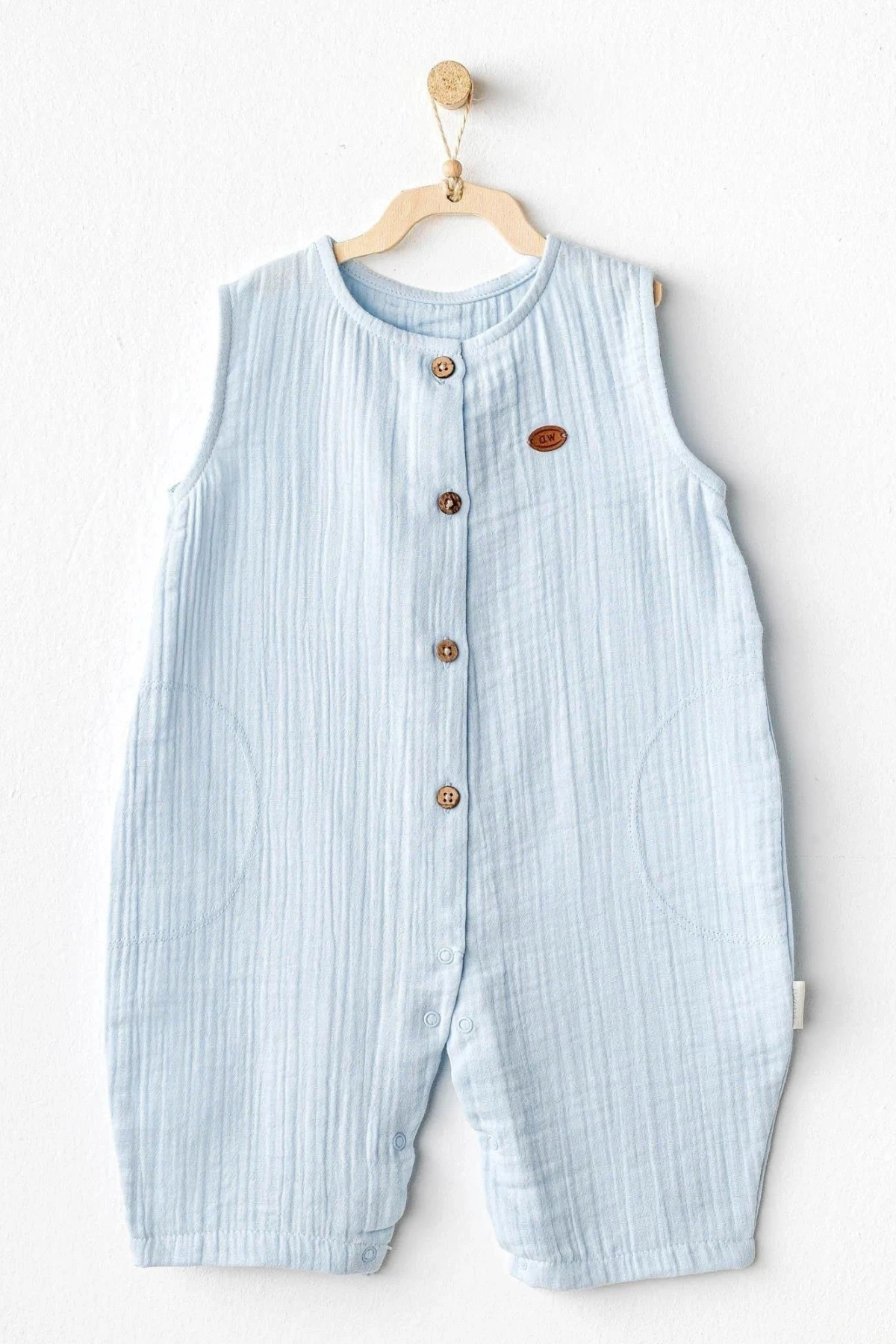 Andywawa Ac25883 Müslin Home Bebe Tulum Blue