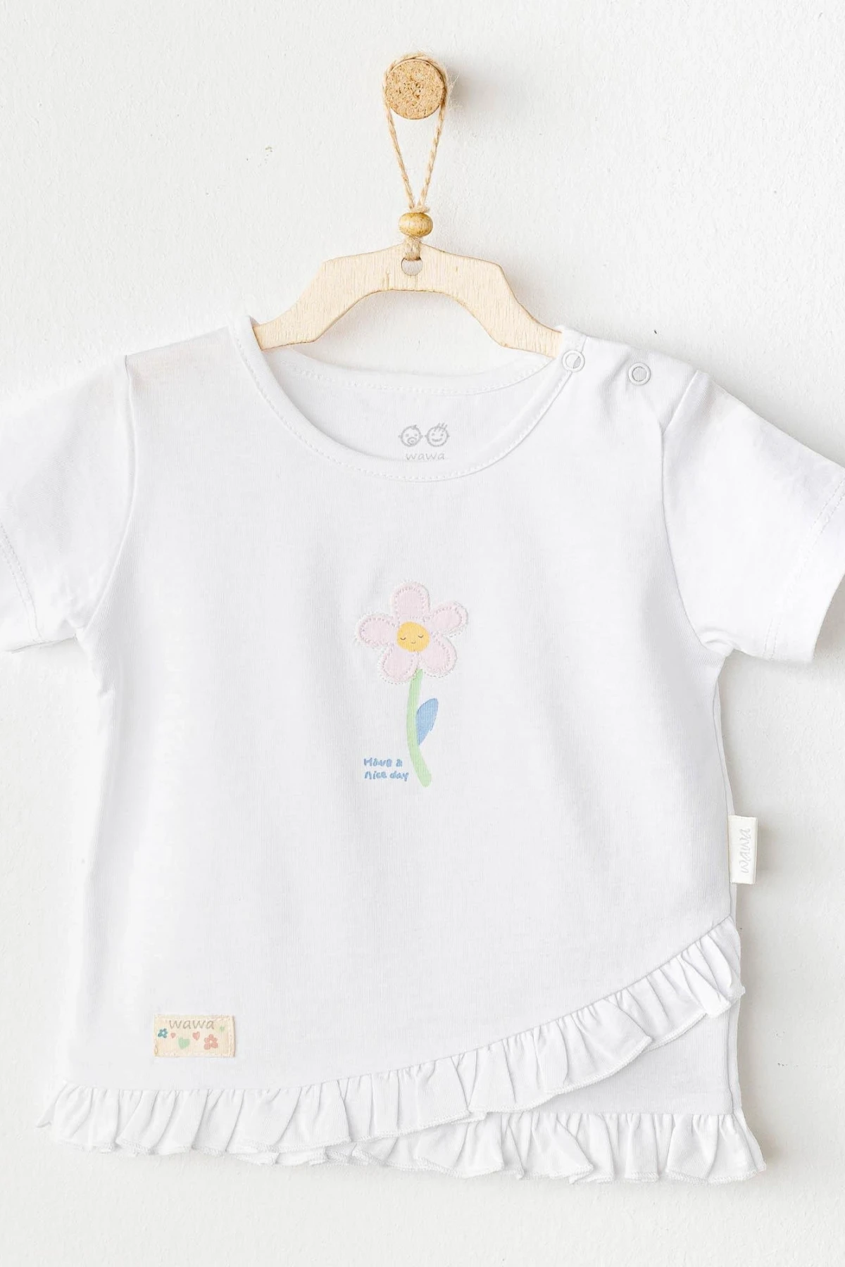 Andywawa Ac25966 Casual Bebek Tişört White