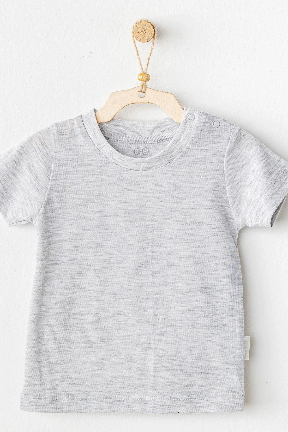 Andywawa Ac25971 Casual Bebek Tişört Grey Melange