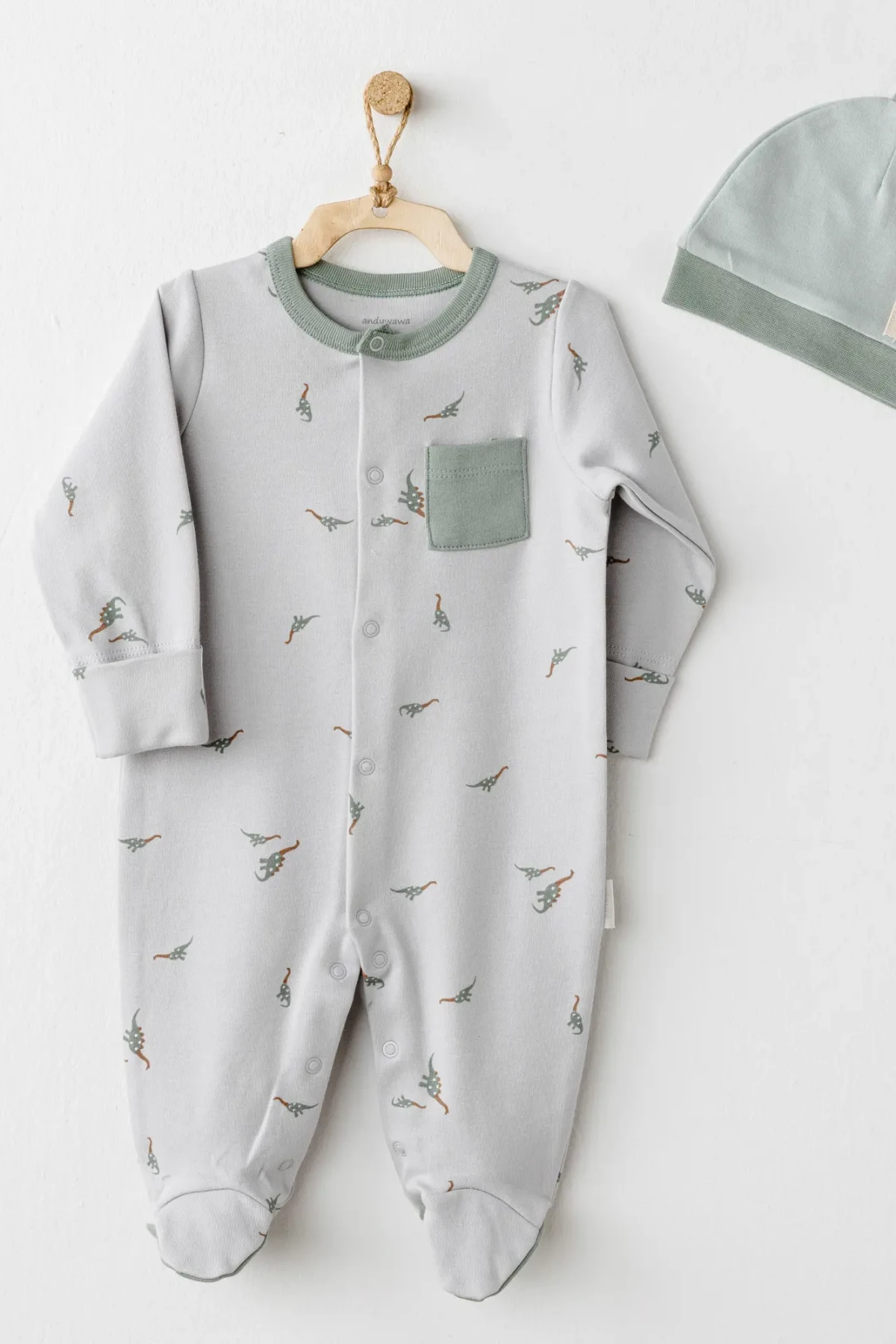 Andywawa Ac26003 Mummy S Snuggle Saurus Tulum Takım Green