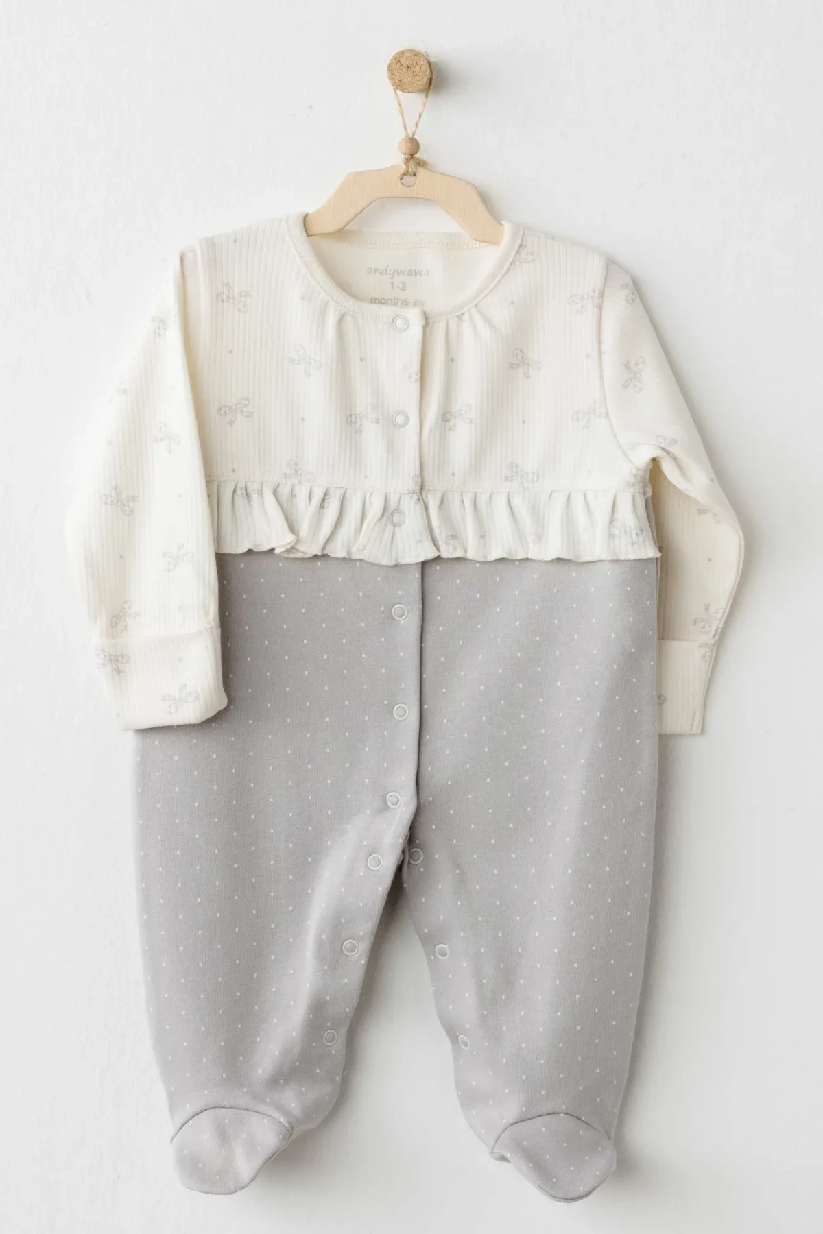 Andywawa Ac26255 Baby Bow Bliss Tulum Ecru Grey