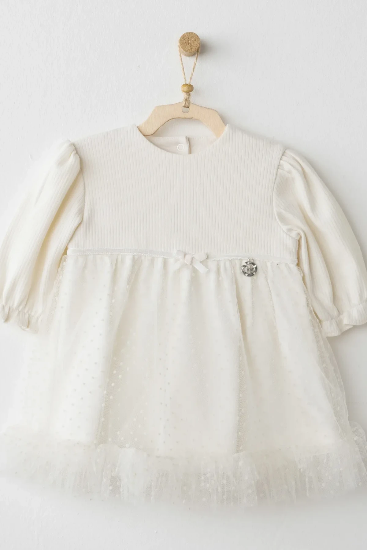 Andywawa Ac26257 Baby Bow Bliss Elbise Ekru