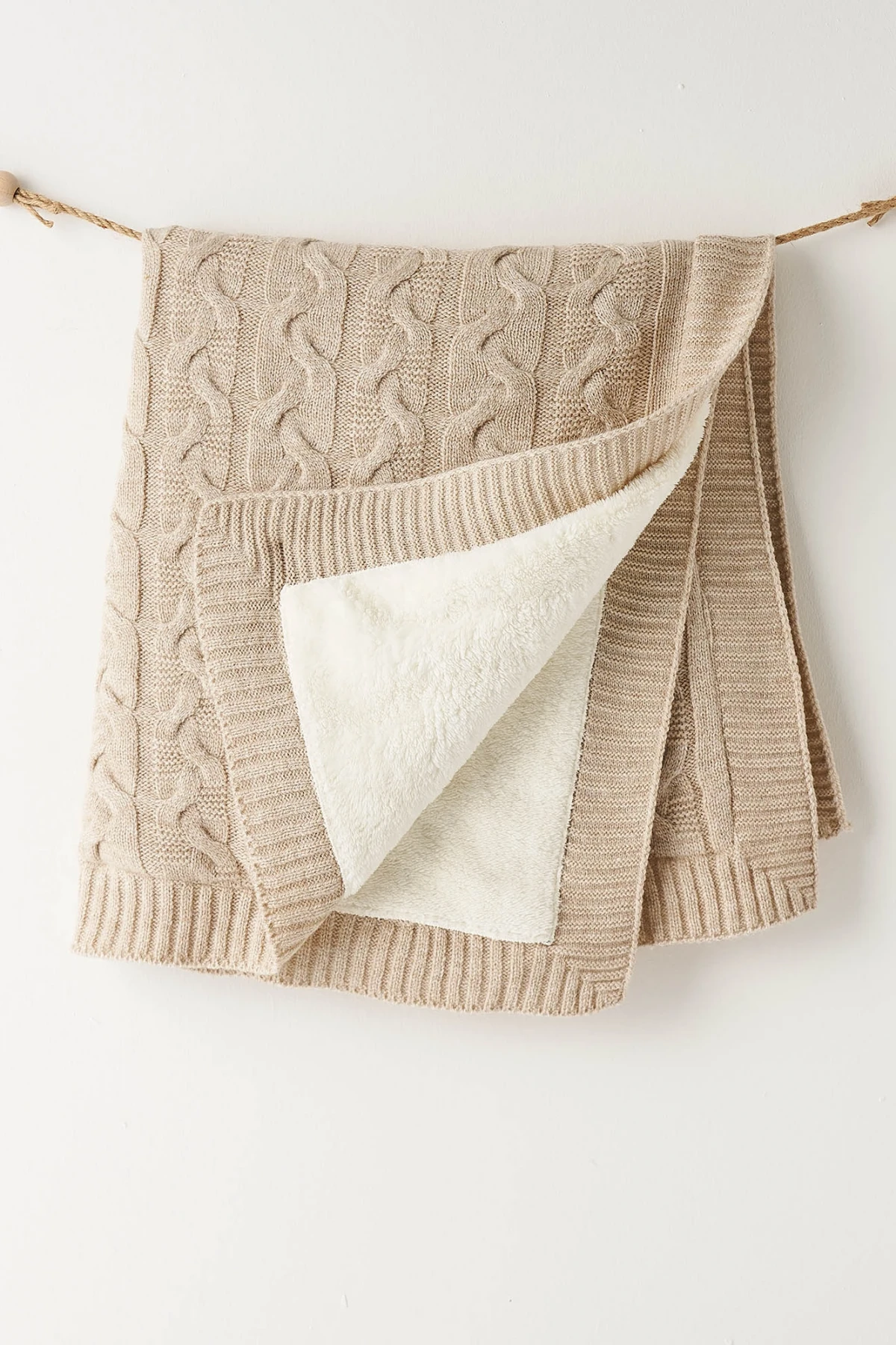 Andywawa Ac26340 Triko Battaniye Beige Melange
