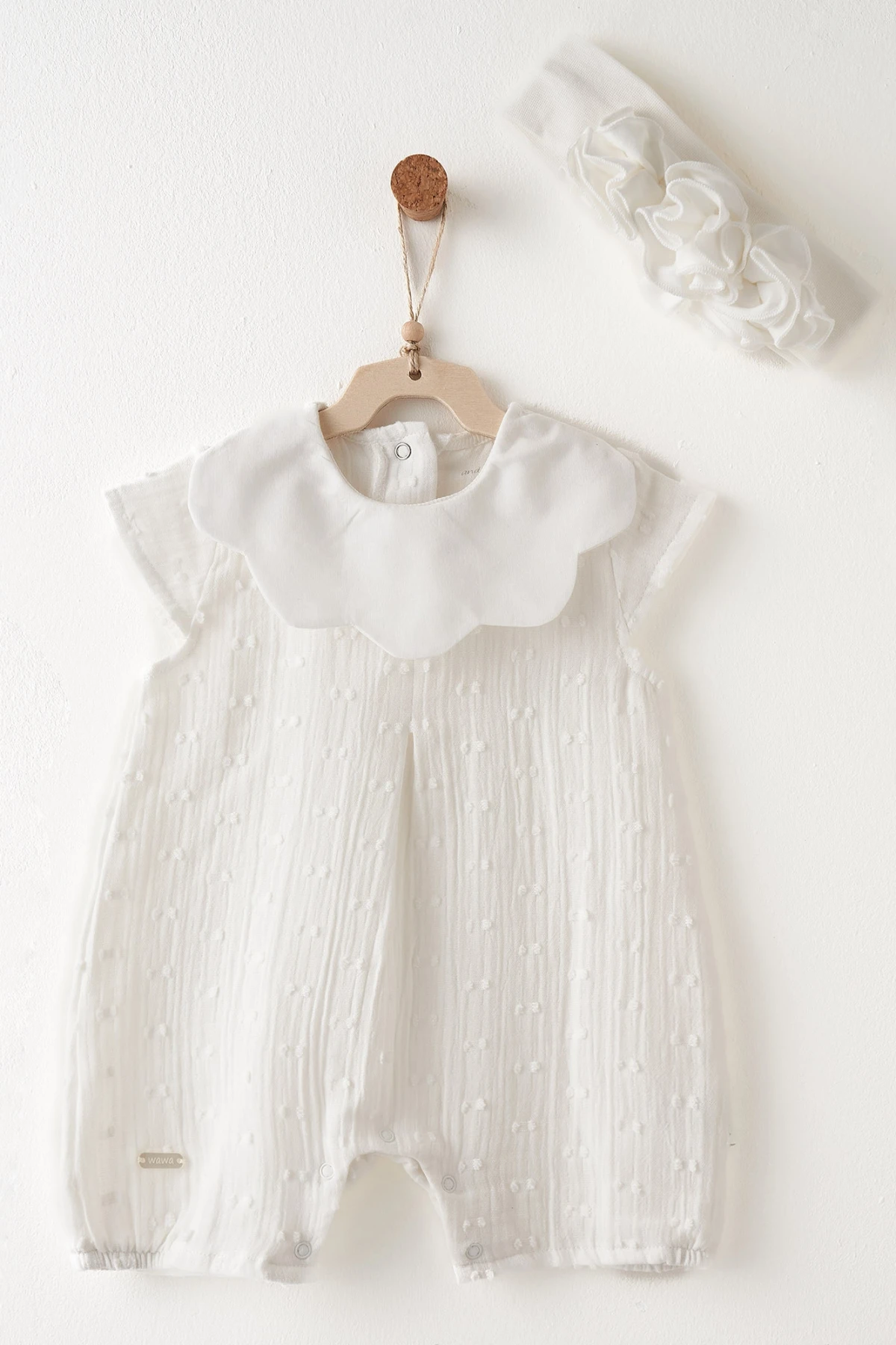 Andywawa Ac26641 Baby Chic Tulum Takım Ekru