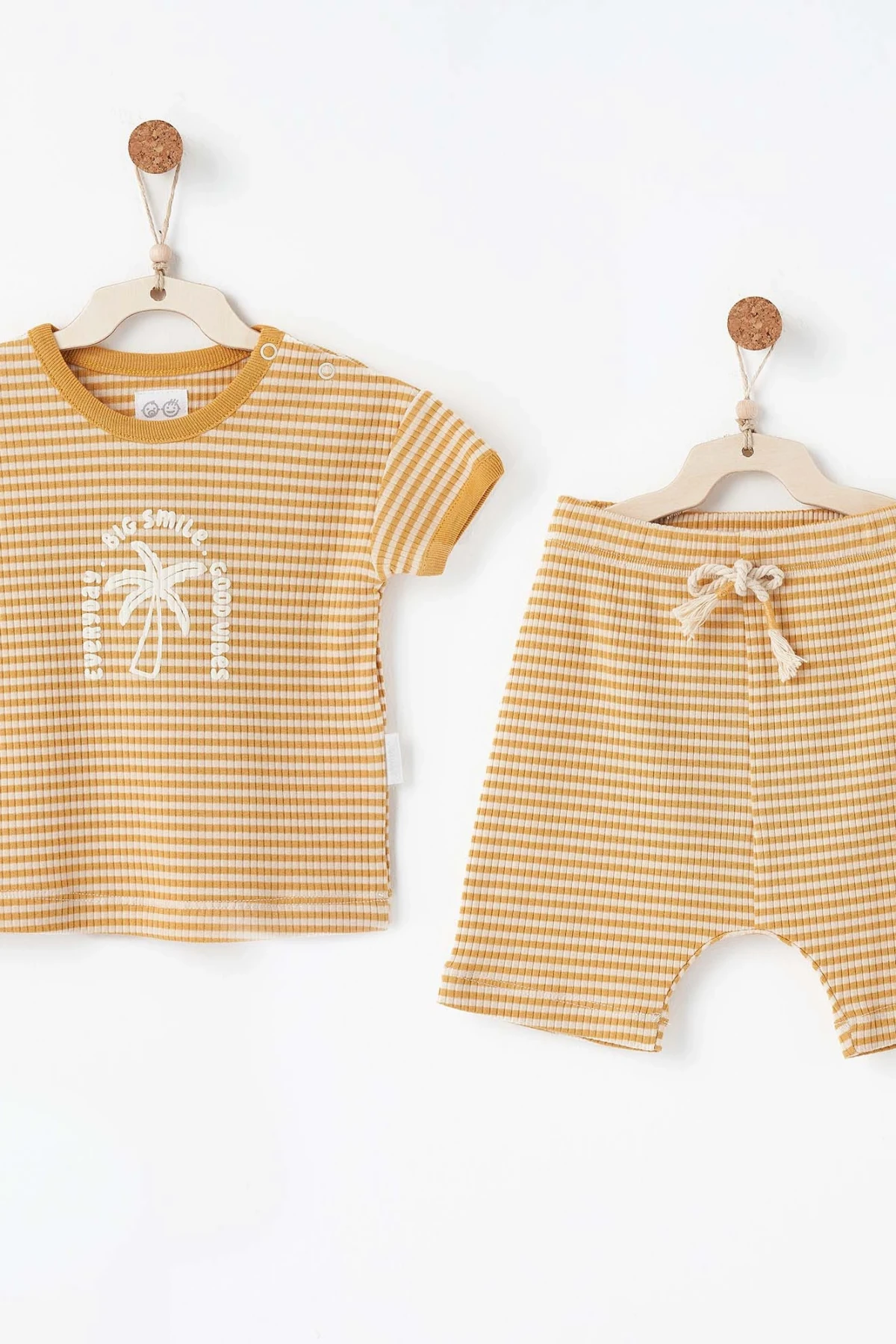 Andywawa Ac26672 Bamboo Striped 2li Takım Mustard