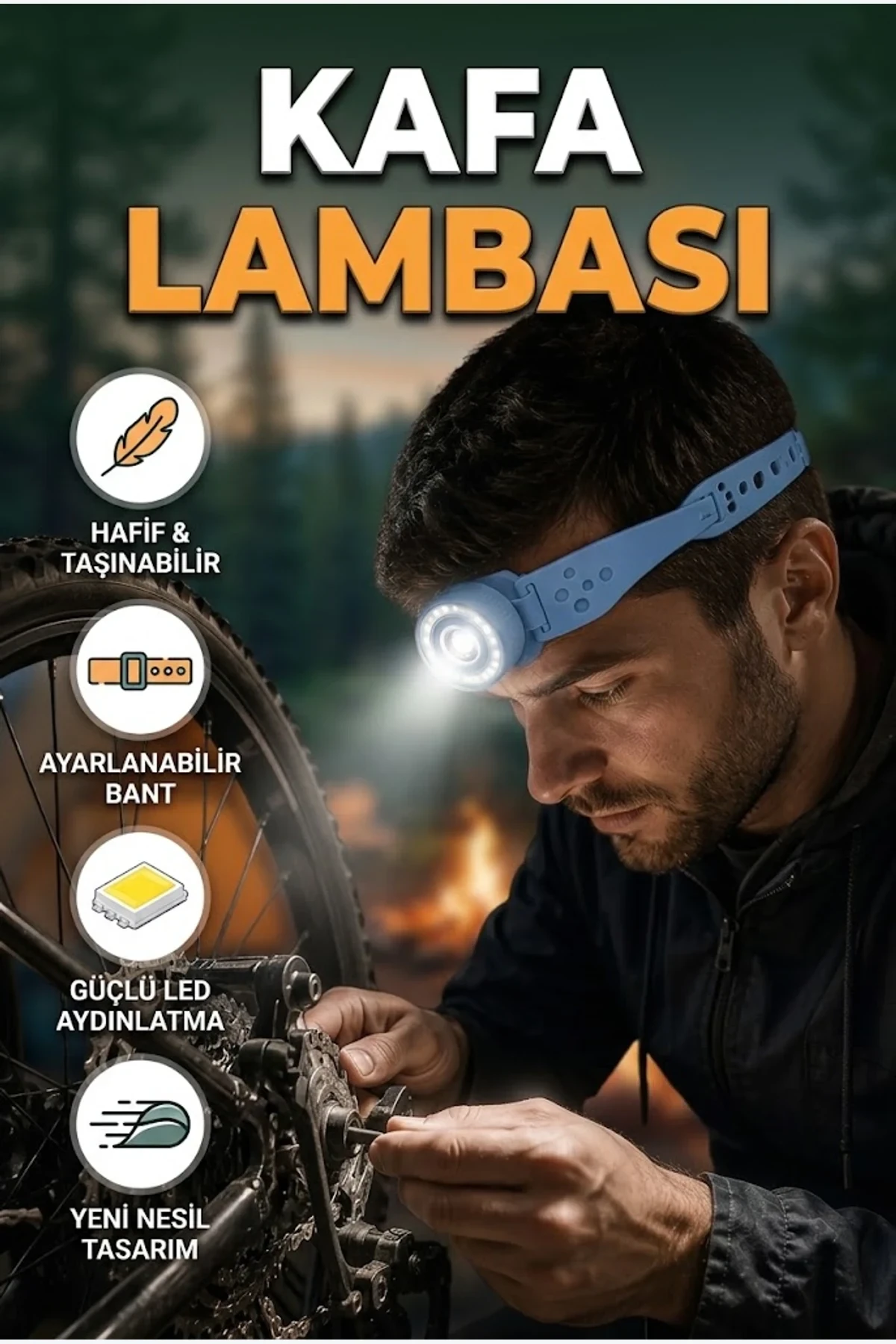 Ayarlanabilir Kamp Kafa Lambası