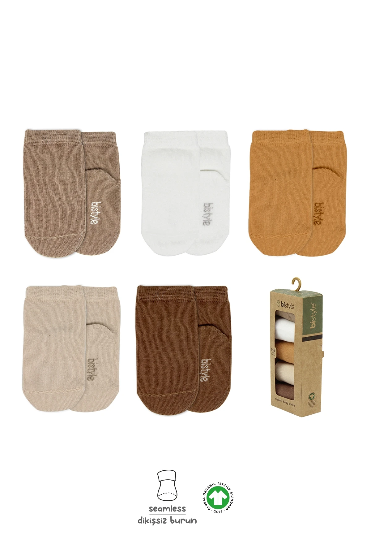 Bistyle 5li Penye Soket Kutulu Basic Çorap 10131 Bej