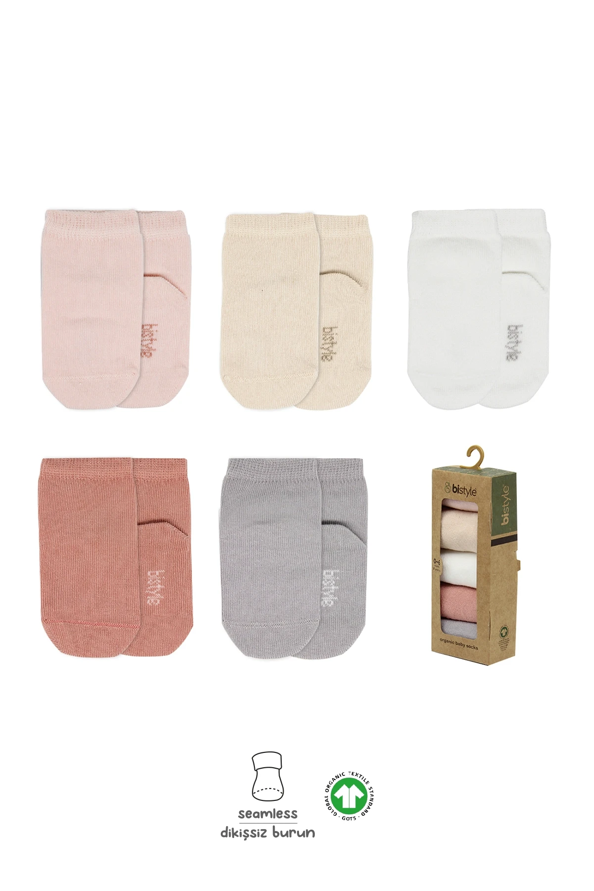 Bistyle 5li Penye Soket Kutulu Basic Çorap 10131 Pudra