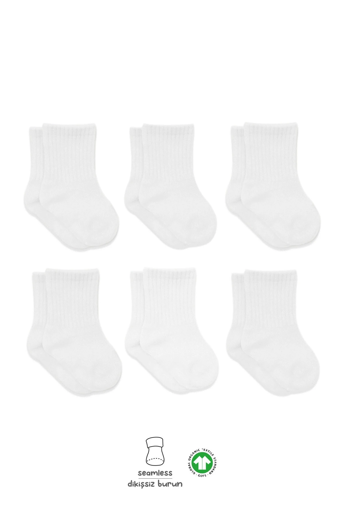 Bistyle 6lı Basic Penye Soket Çorap 10101 Beyaz