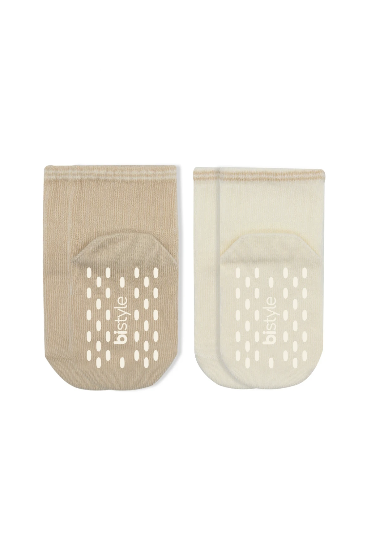 Bistyle Çemberli Basic Penye Kaymaz Soket Çorap 2li 10146 Bej