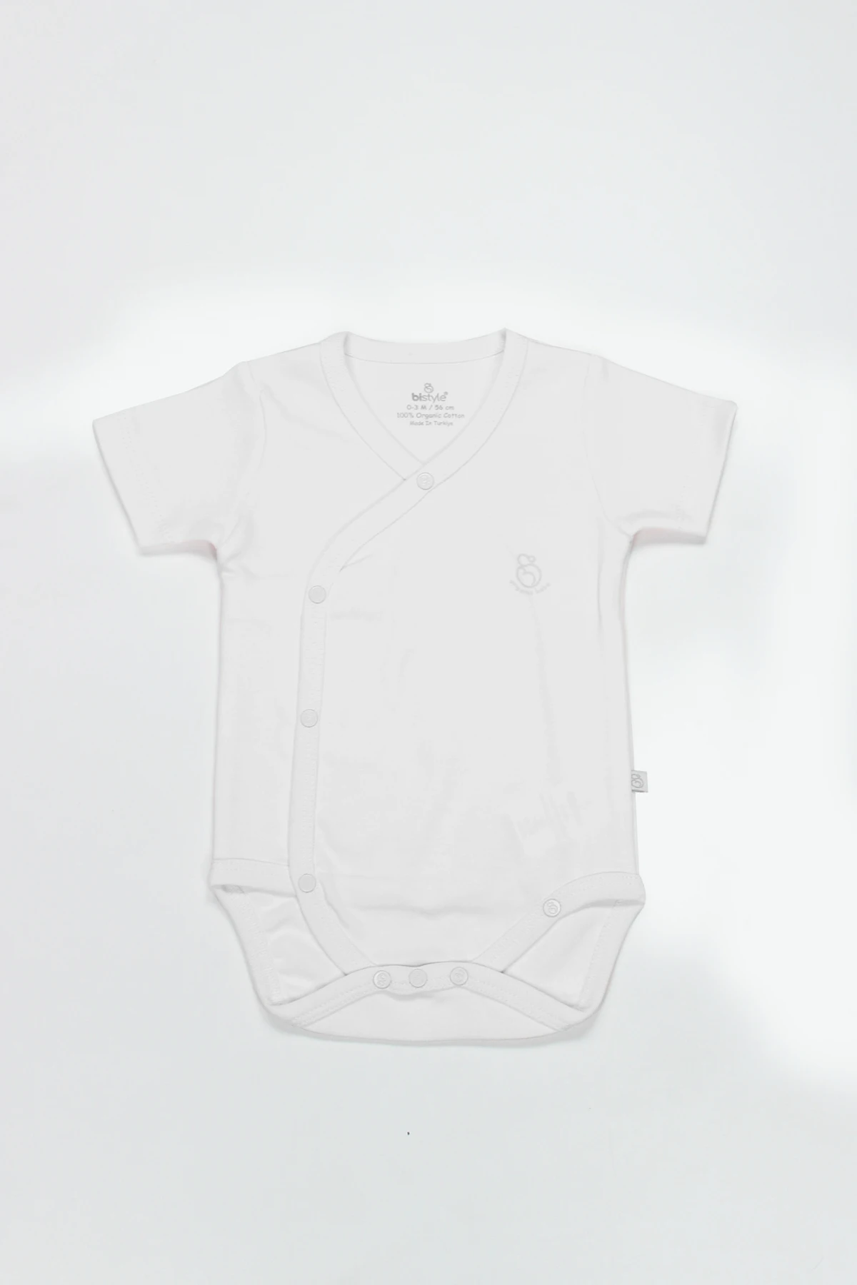 Bistyle Organik Natural Basic Style Kruvaze Yarım Kol Body Bs17101 Beyaz