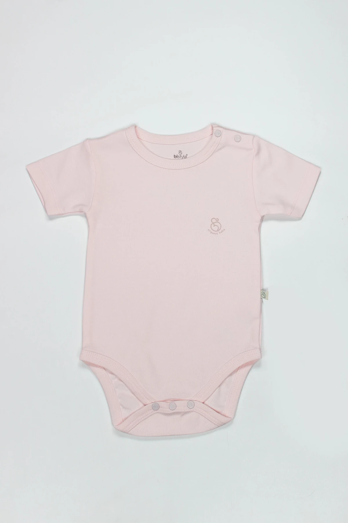 Bistyle Organik Natural Basic Style Yarım Kol Body Bs17103 Pembe