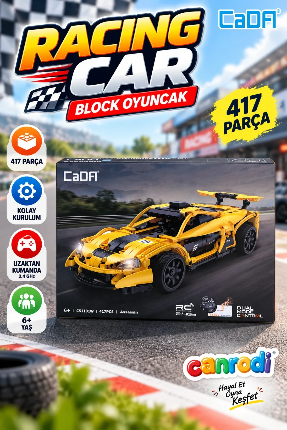 C51101W CADA RACİNG CAR 417 PARÇA BLOCK OYUNCAK