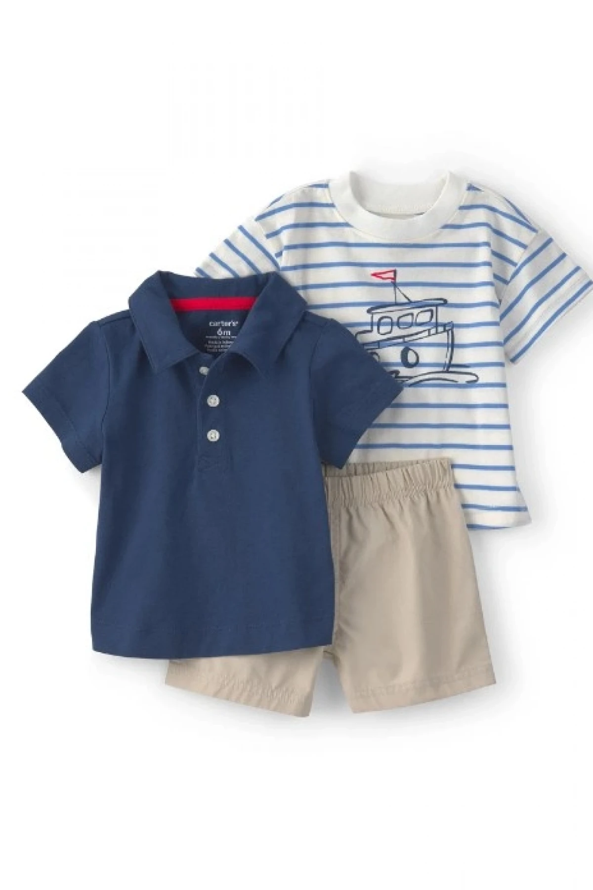 Carters Erkek Bebek Body Şort Set 1u744110 Mavi