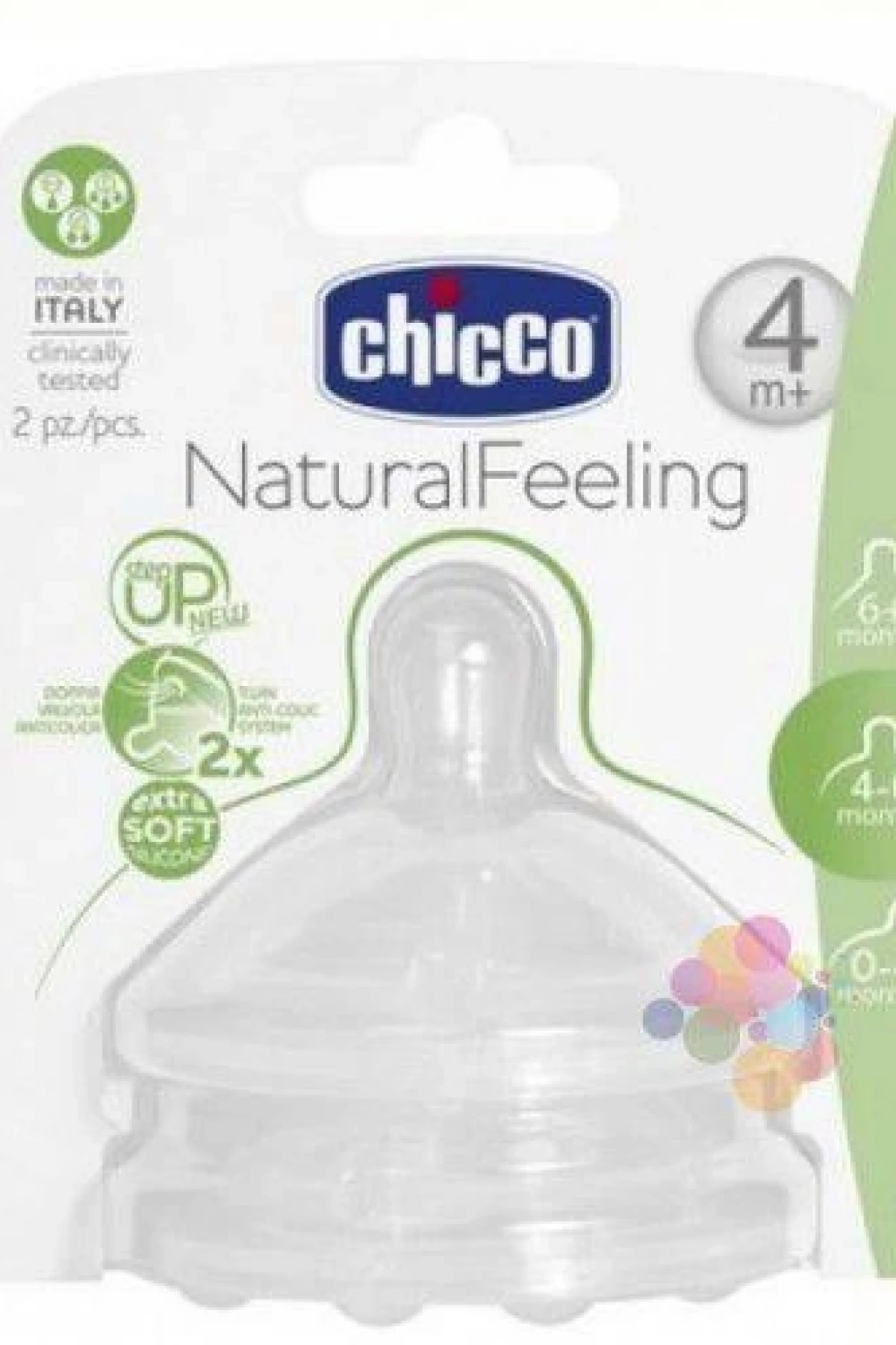 Chicco Naturalfeeling Biberon Emziği 4 Ay+ Akış Ayarlı 2li