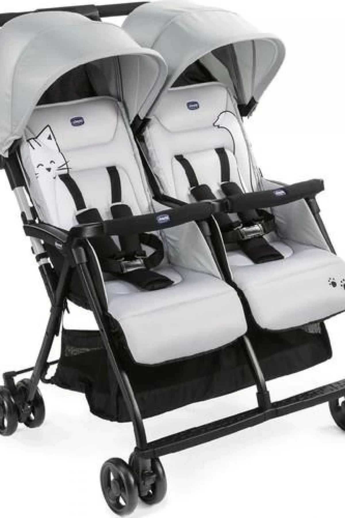 Chicco Ohlala Twin İkiz Bebek Arabası Silver