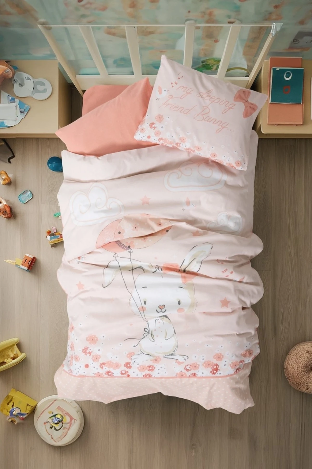 Cotton Box Ranforce Bebek Nevresim Takımı Rapeti Somon