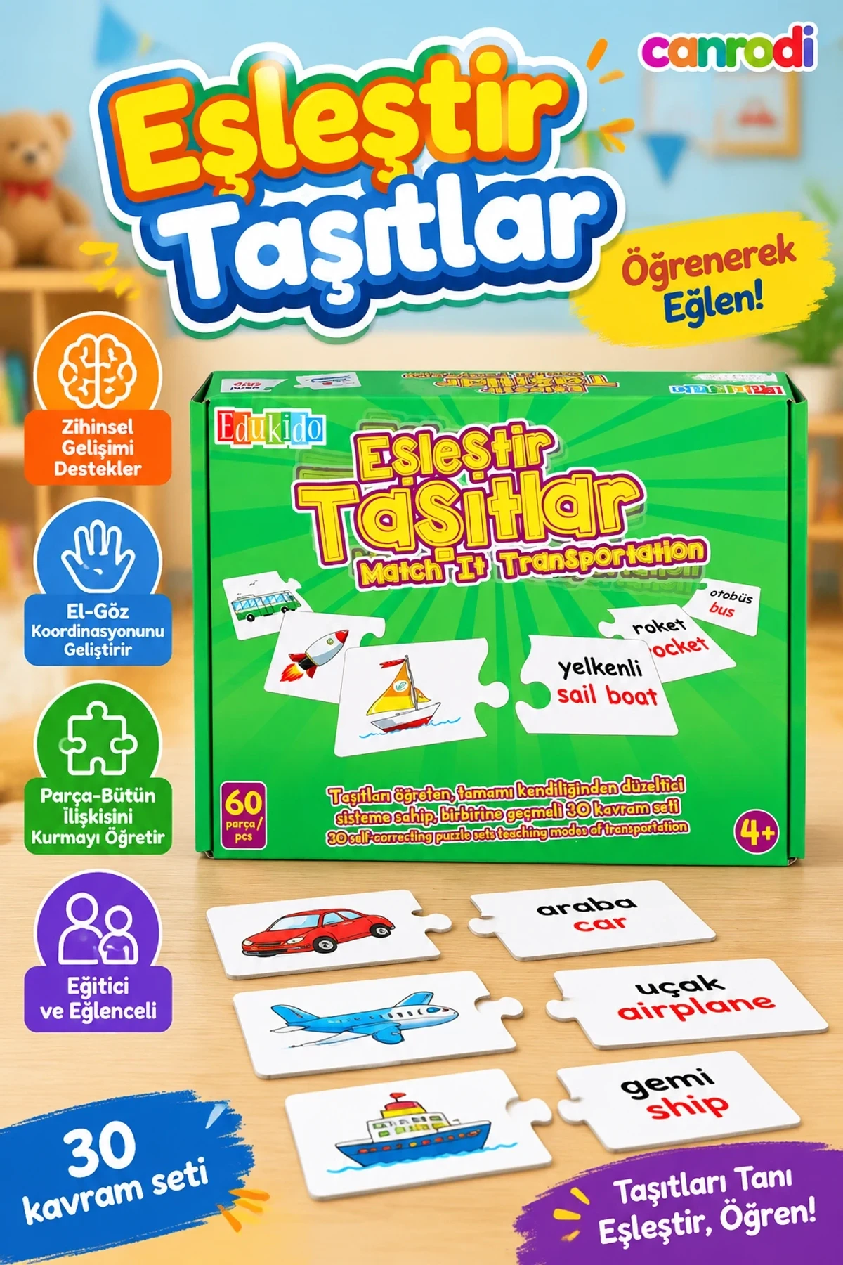 EDU-1010 Eşleştir Taşıtlar -canrodi