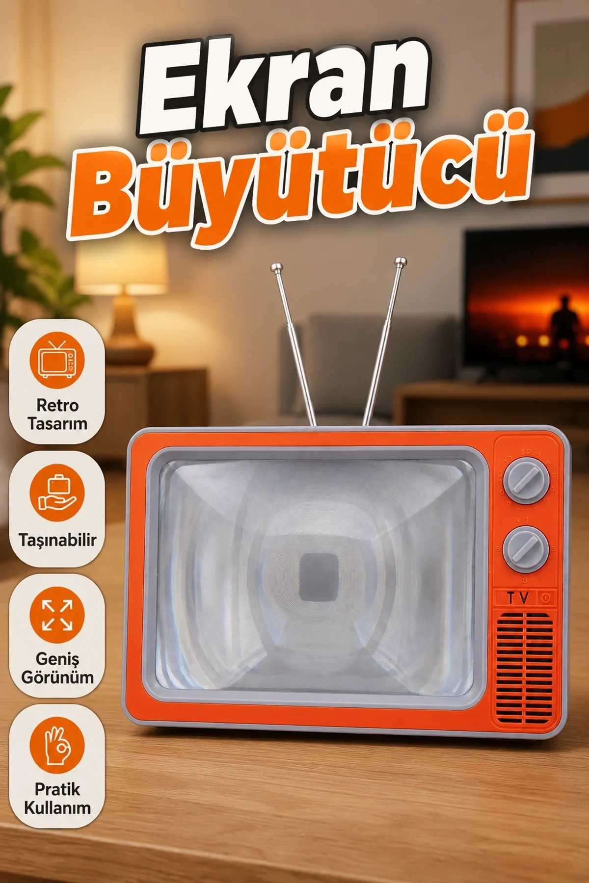 12 İnç HD Fresnel Lensli Telefon Ekran Büyütücü