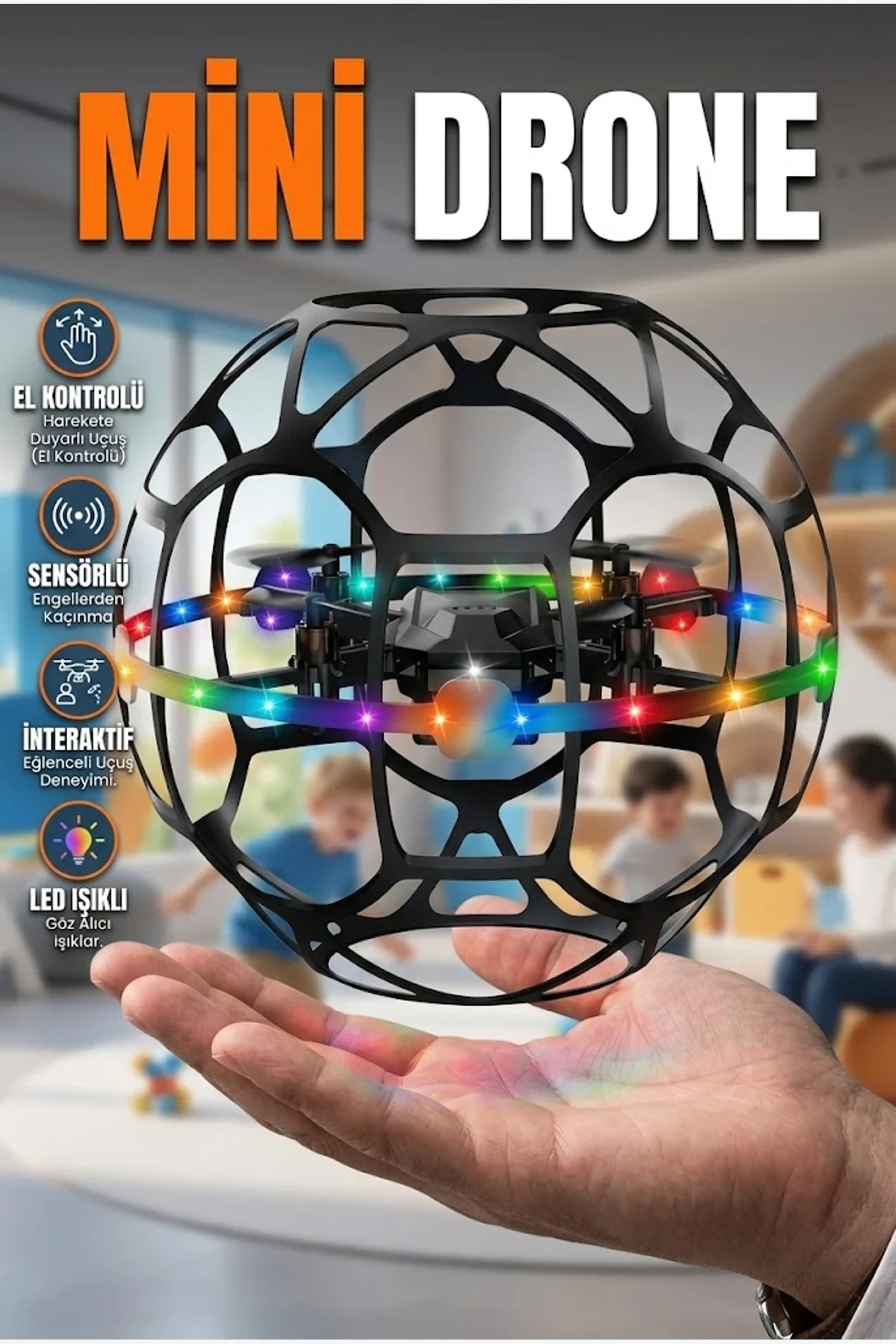 El Hareketi Kontrollü Mini Drone – Akıllı Sensörlü İnteraktif Uçuş