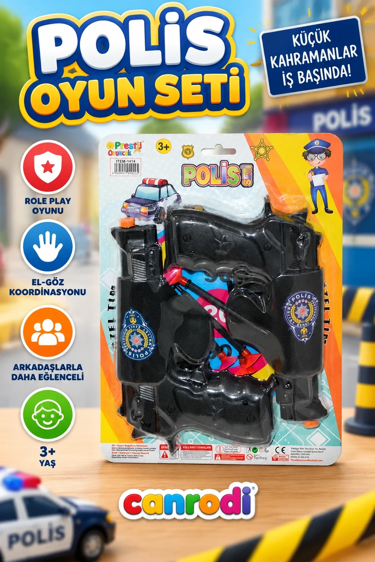 FAB 1414 2li Silahlı Polis Oyun Seti -Prestij