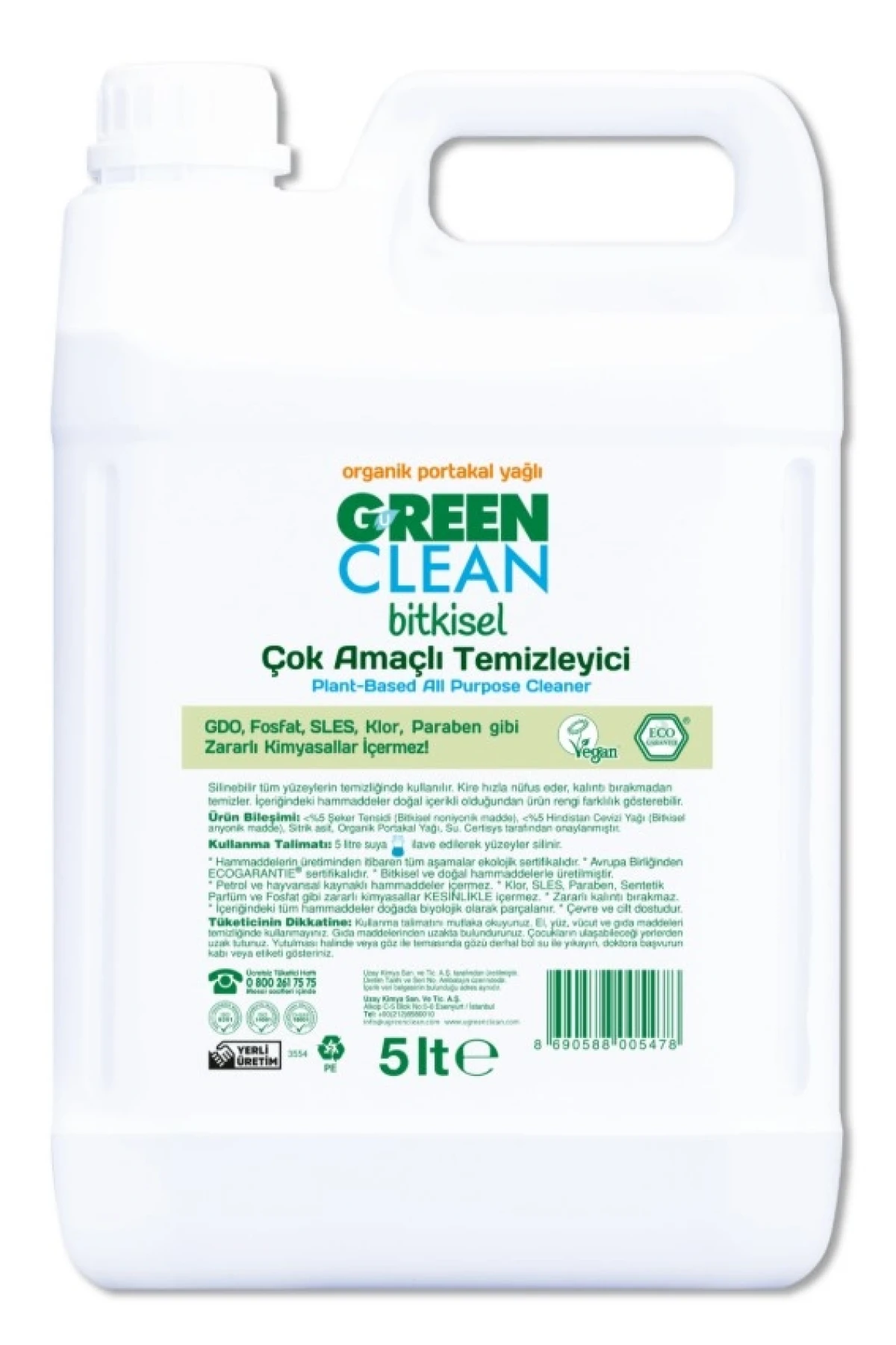 Green Clean Bitkisel Çok Amaçlı Temizleyici 5lt