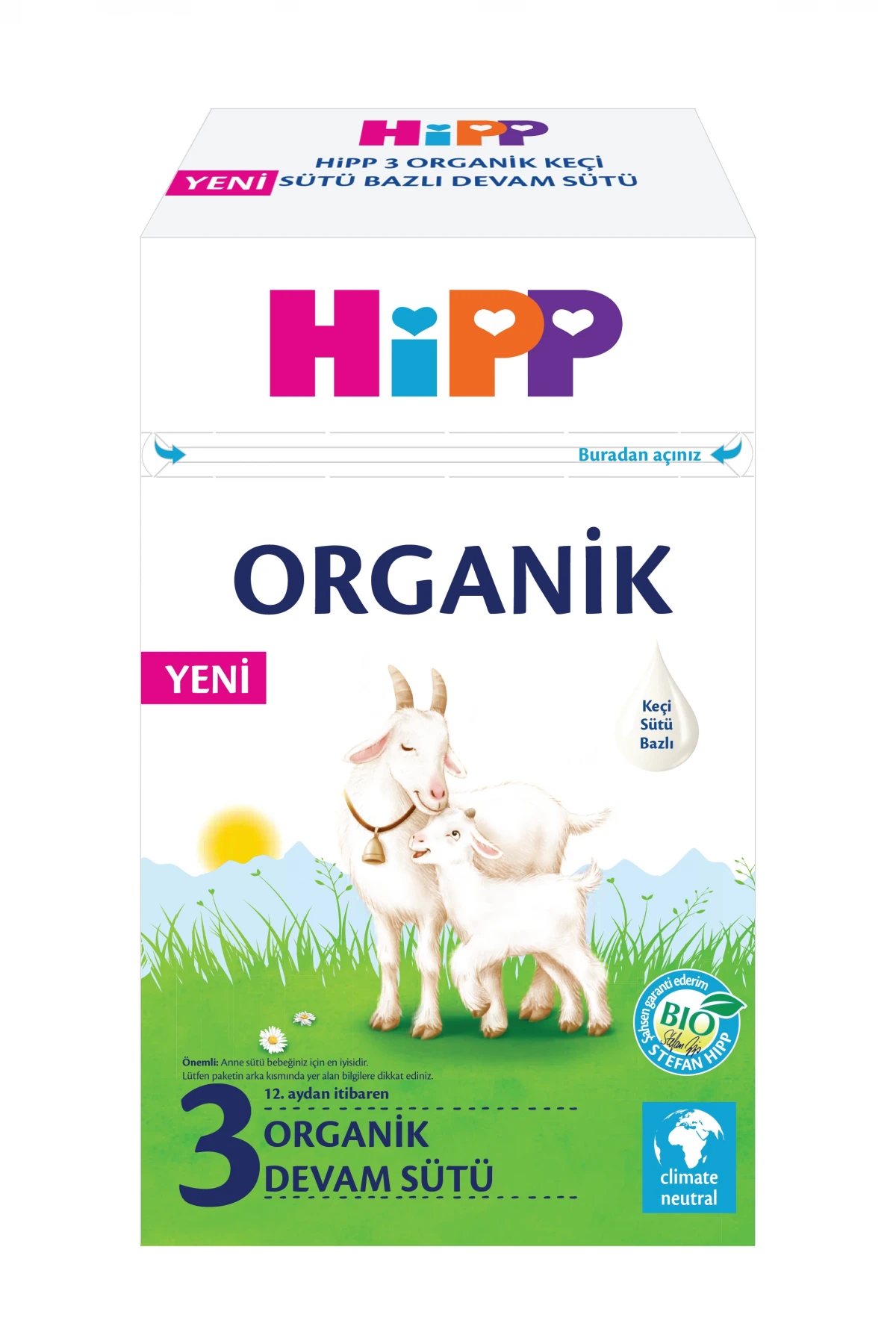 Hipp 3 Organik Keçisütü Bazlı Bebek Devam Sütü 400 Gr