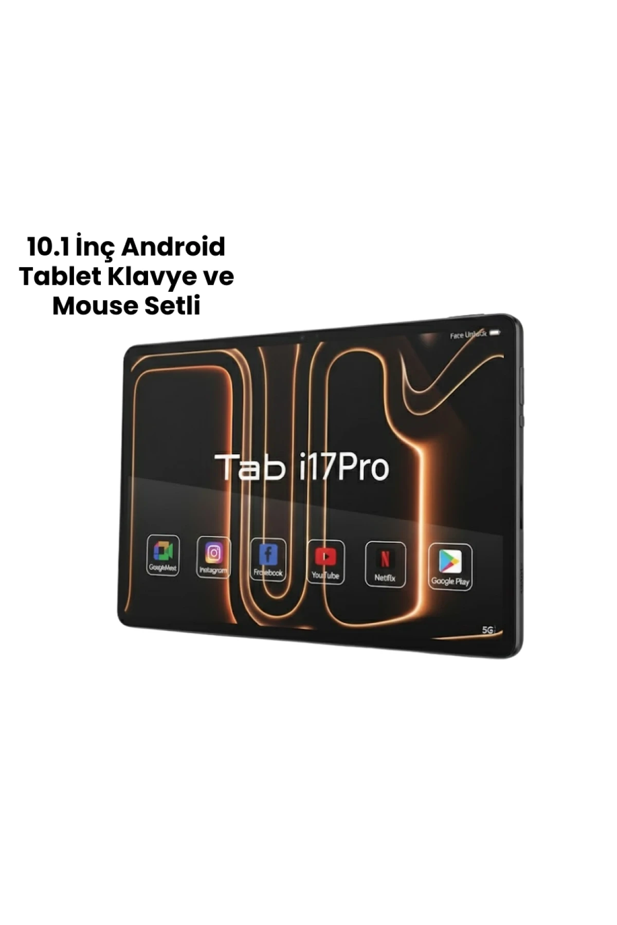 İ17 Pro Android Tablet Seti – Klavye, Mouse ve Kalem Dahil