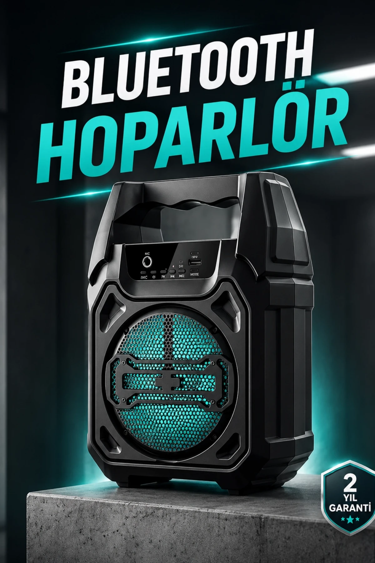 6.5 İnç TWS Bluetooth Hoparlör – 15W, Kablosuz Mikrofon, FM Radyo, USB ve TF Kart Desteği