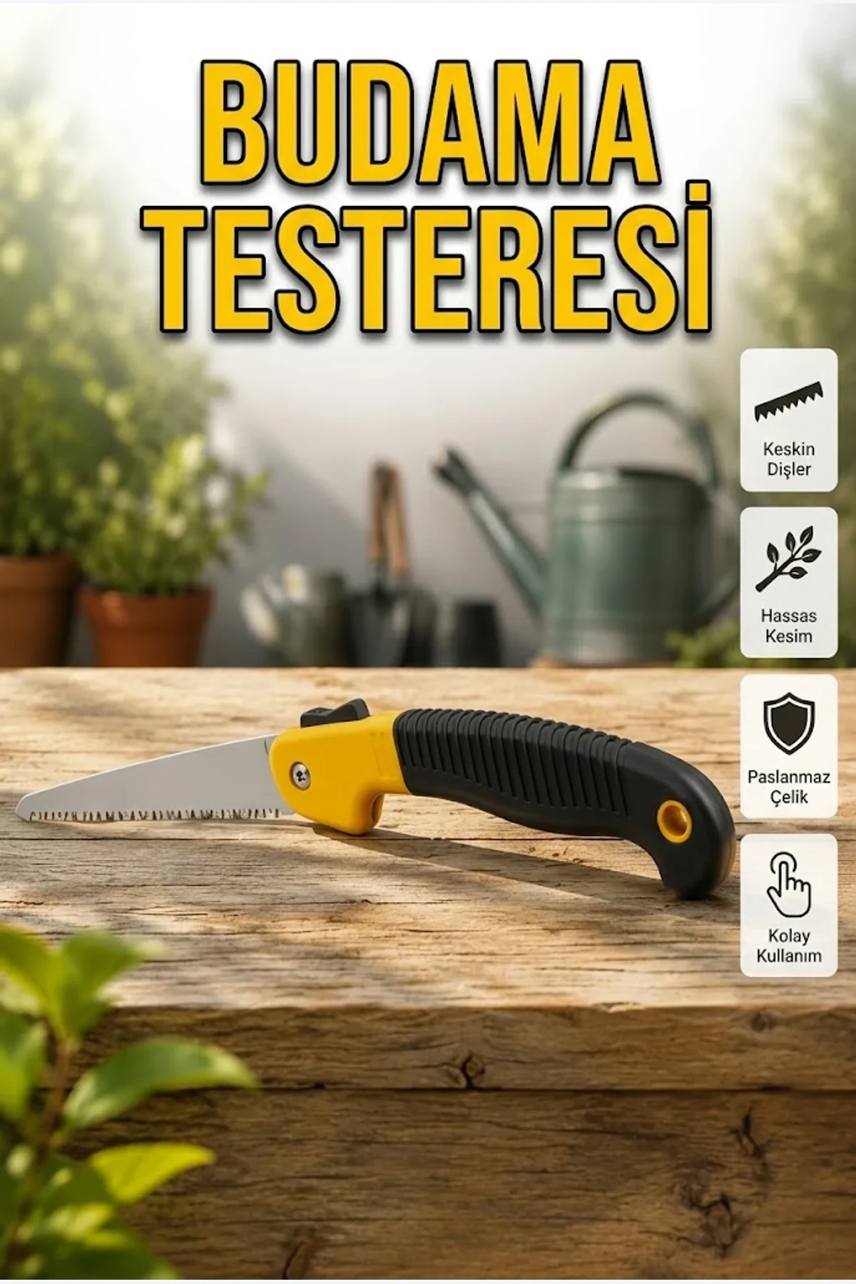 Katlanabilir Budama Testeresi – Ergonomik Kaymaz Saplı