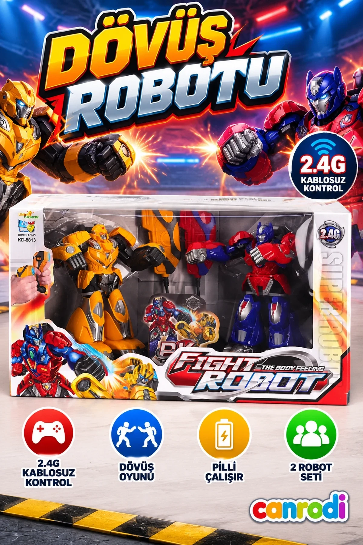 KD-8813 2 4 GH PİLLİ DÖVÜŞ ROBOTU