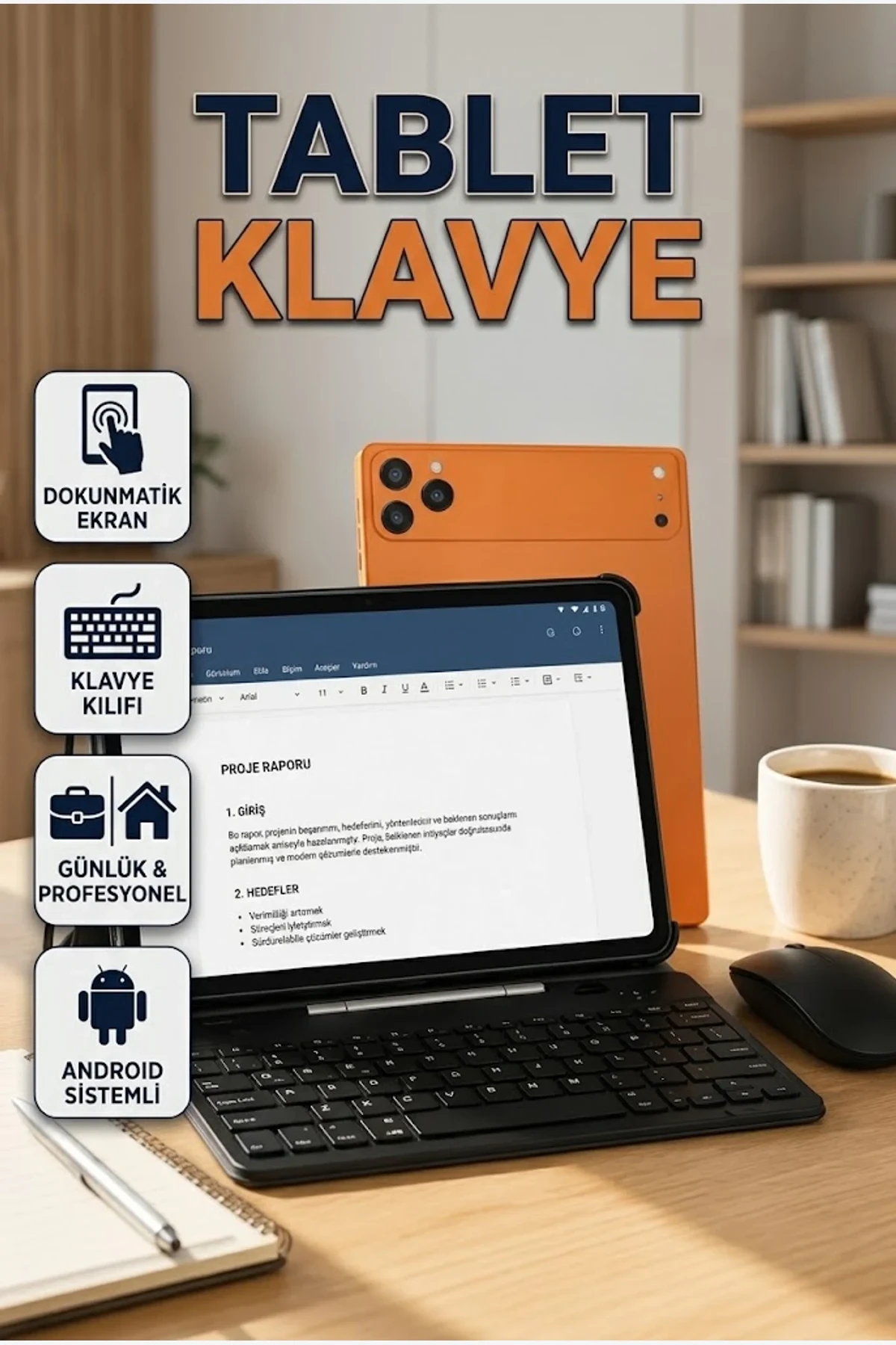 Klavyeli Android Tablet Dokunmatik Ekranlı Taşınabilir Tablet PC