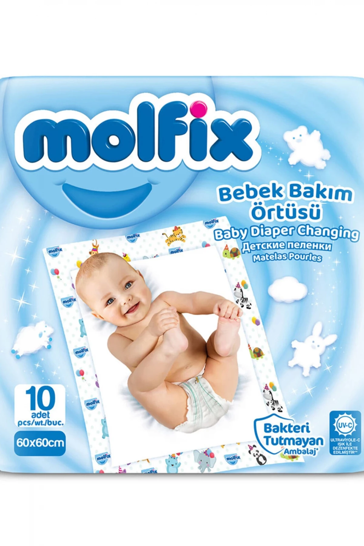 Molfix Bebek Bakım Örtüsü 60x60 10lu