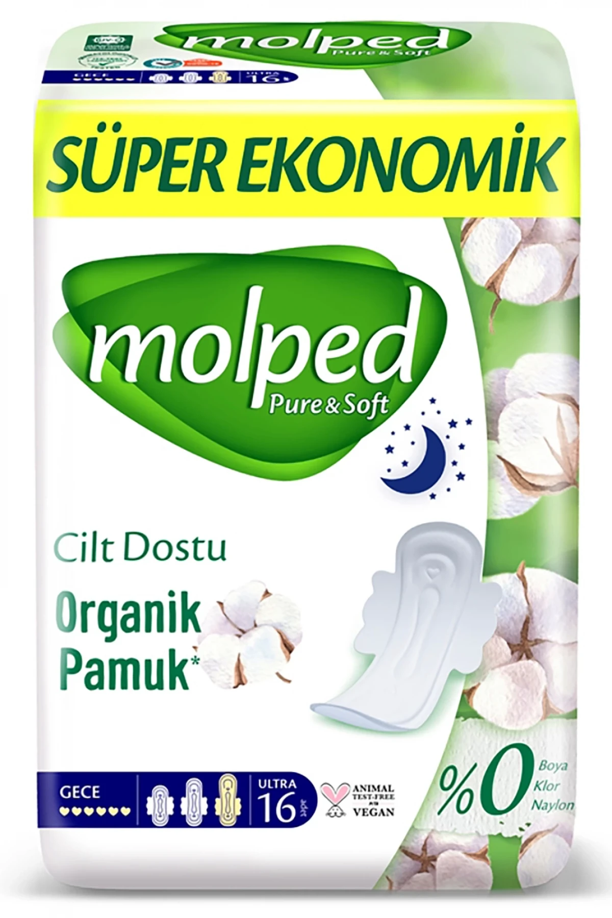 Molped Pure & Soft Gece Ped Süper Eko 16 Adet