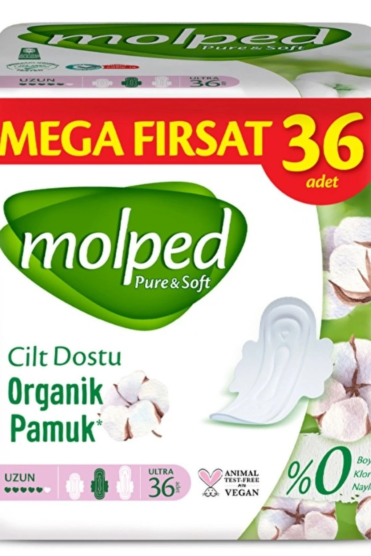 Molped Pure & Soft Mega Uzun Hijyenik Ped 36lı