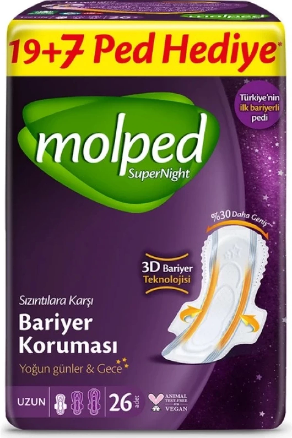 Molped Süpernight Süper Gece Ped 26 Adet