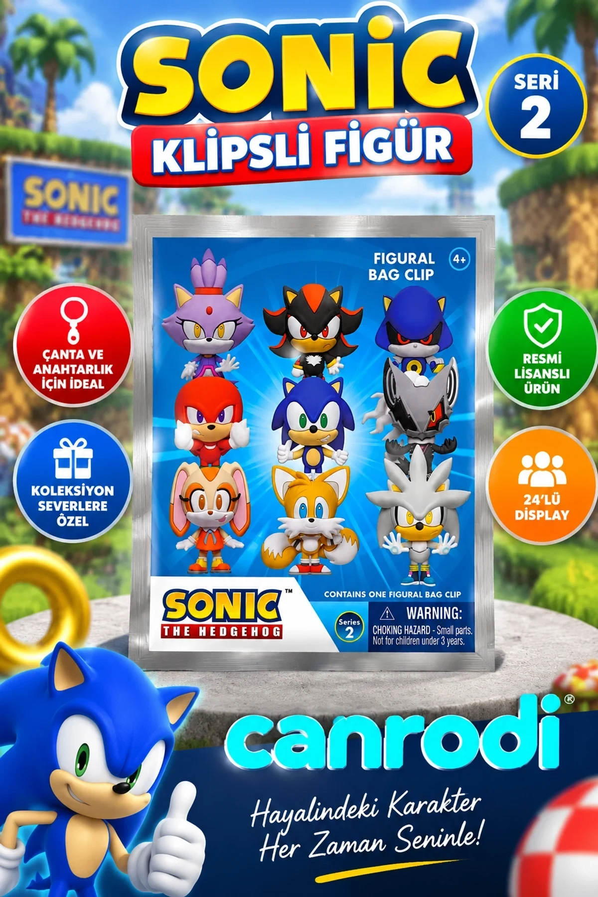 MONO 36015 MONOGRAM SONİC KLİPSLİ FİGÜR SERİ 2 24LÜ DİSPLAY