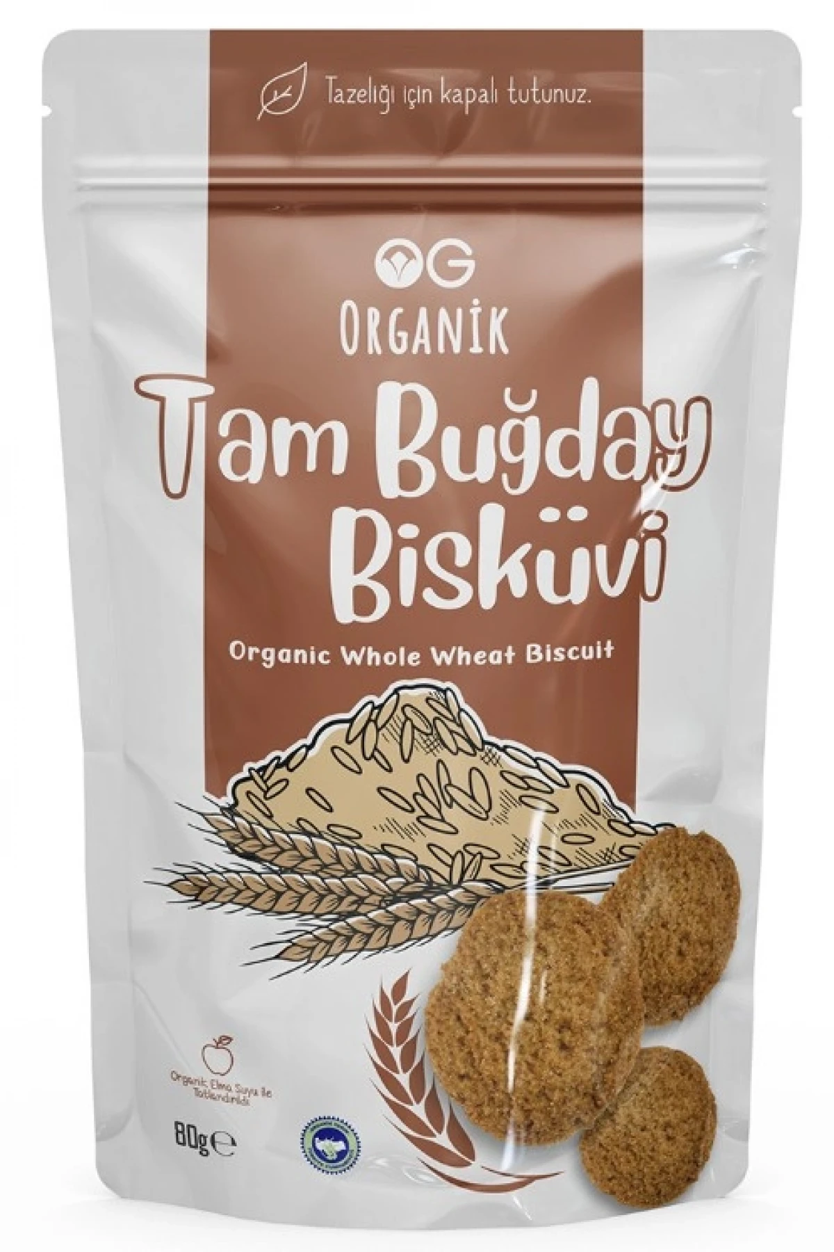 Og Natural Organik Tam Buğday Bisküvi 80gr