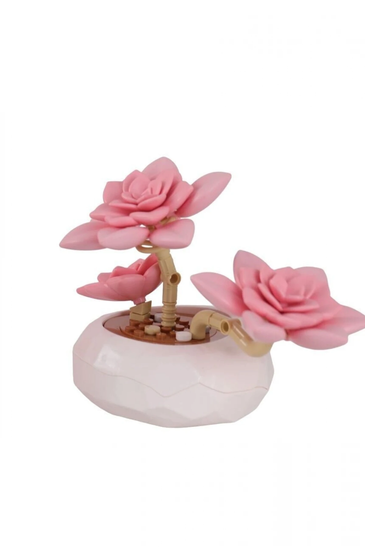 P655064 PANLOS PEMBE NİLÜFER SUKULENT MODEL 82 PARÇA BLOCK OYUNCAK