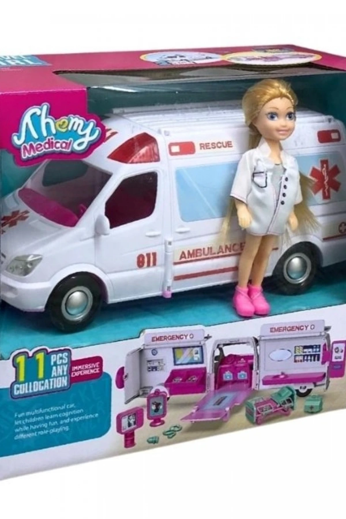 Pasifik Bebek Ambulansı Ve Doktor Seti 9045