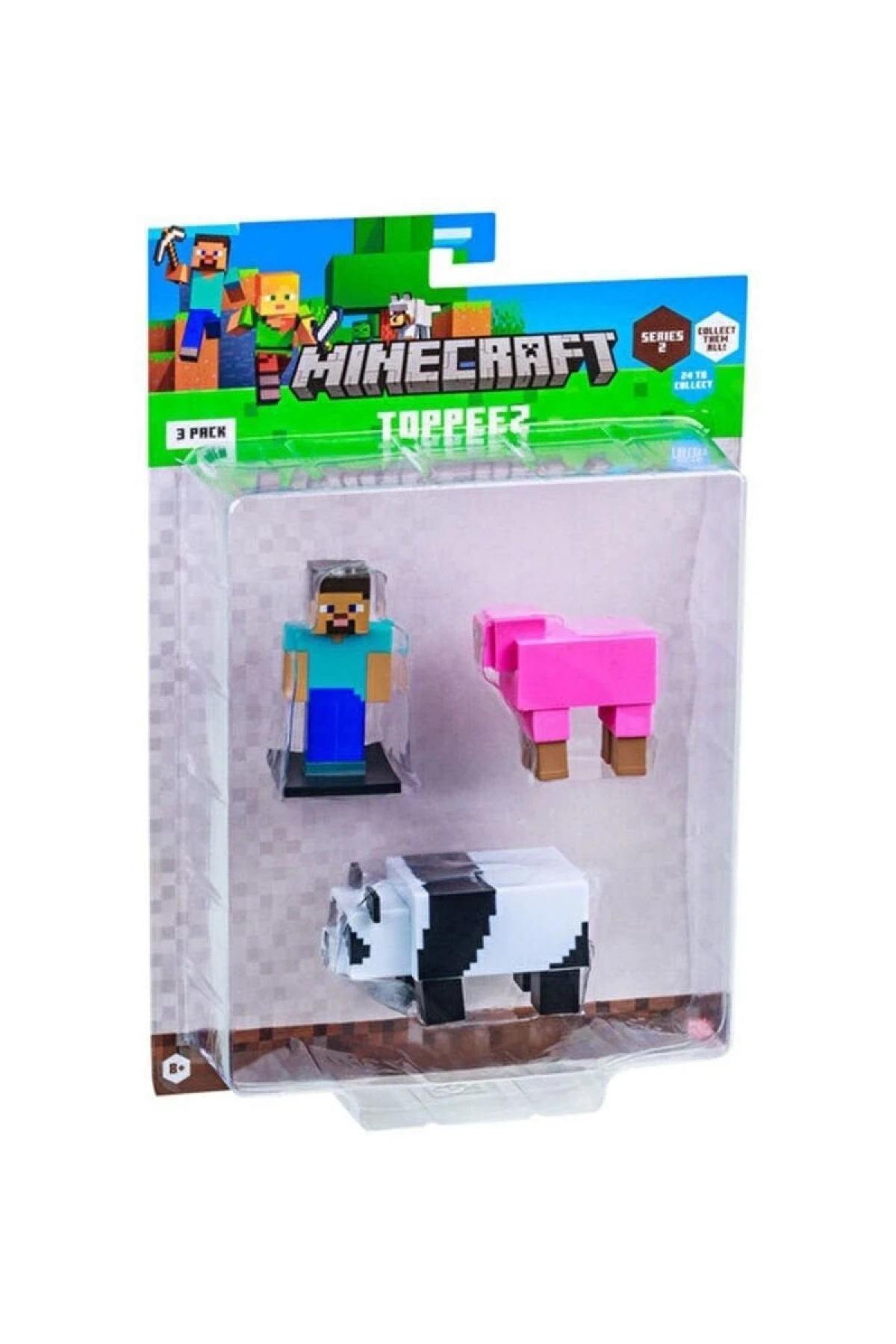 PMI/MC2220 MİNECRAFT 3D TOPPEEZ 3LÜ FİGÜR SETİ ASORTİ