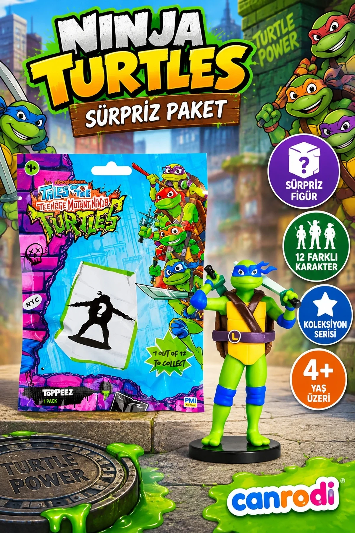 PMI NT2005 Ninja Turtles Toppeez Sürpriz Paket Display
