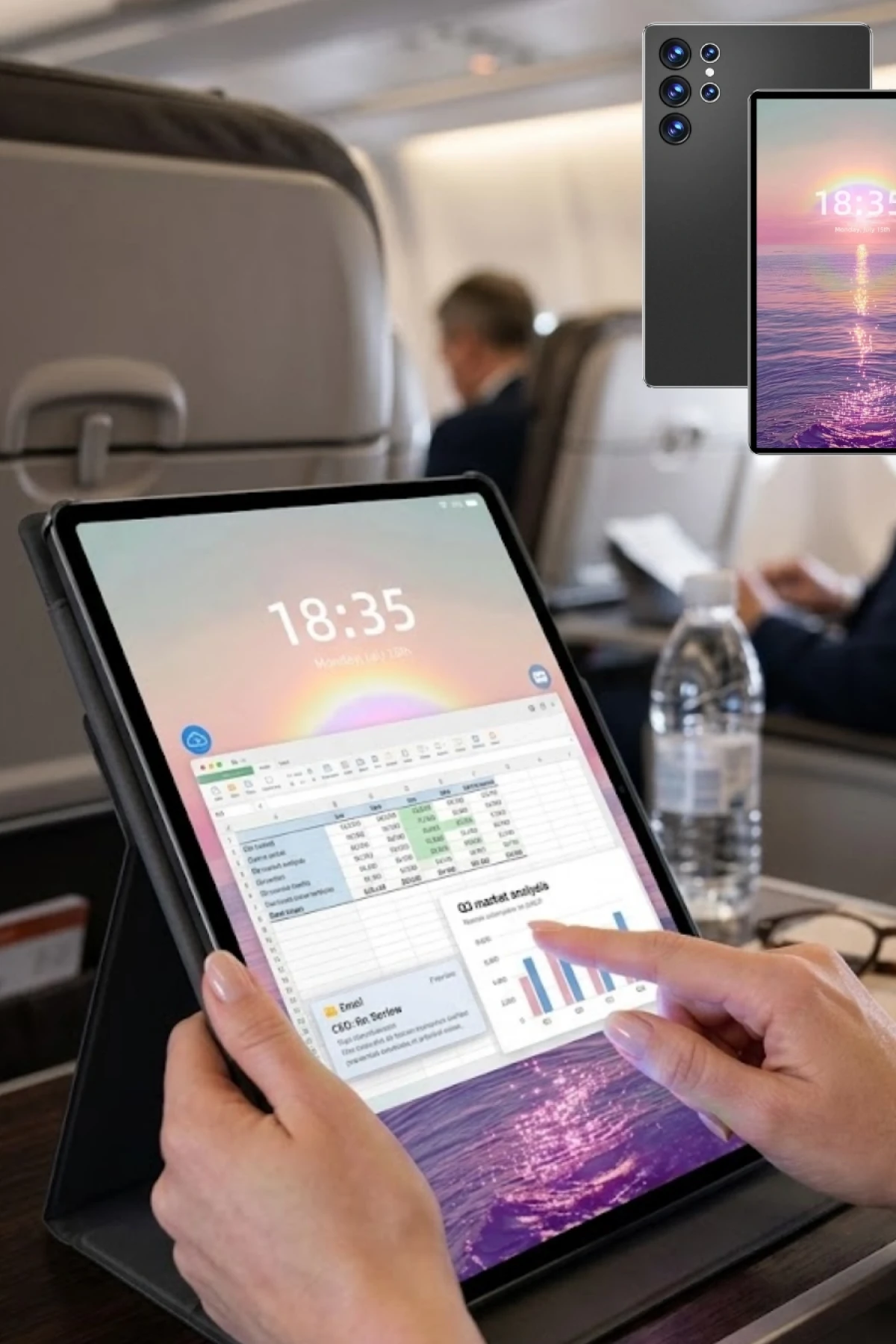 S28 ULTRA 10.1 İnç HD Android Tablet 16GB RAM 1TB Hafıza Klavyeli Kılıf ve Kalem Seti
