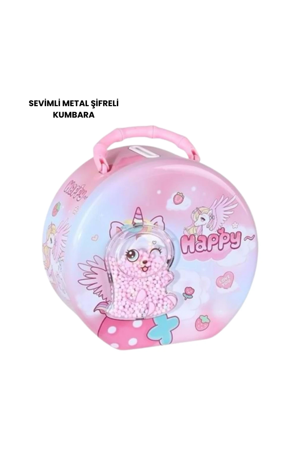 Kilitli Çocuk Para Kasası Pembe – ABS Plastik Kumbara