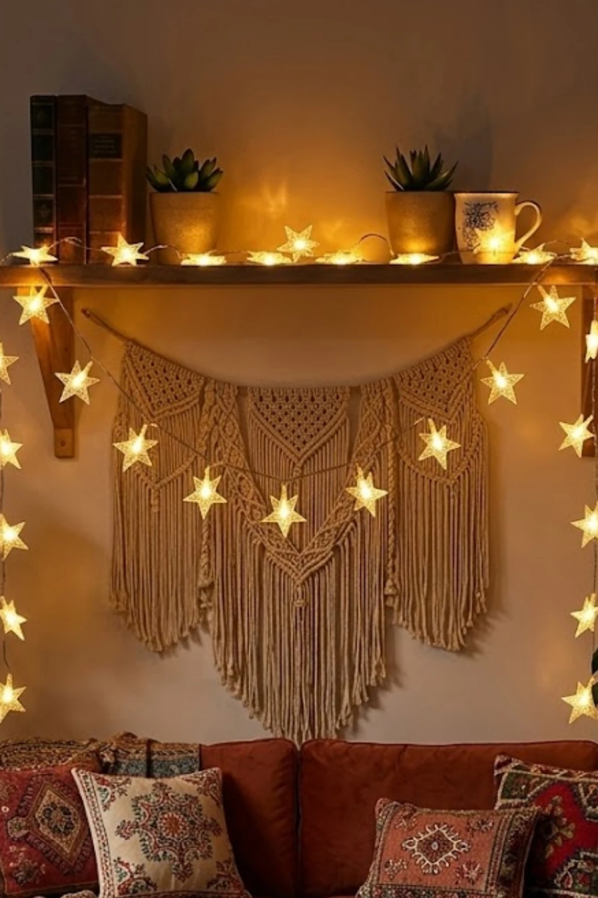 Yıldız Perde LED Aydınlatma 5 Metre Kablo Dekoratif İç Mekan Kullanımı
