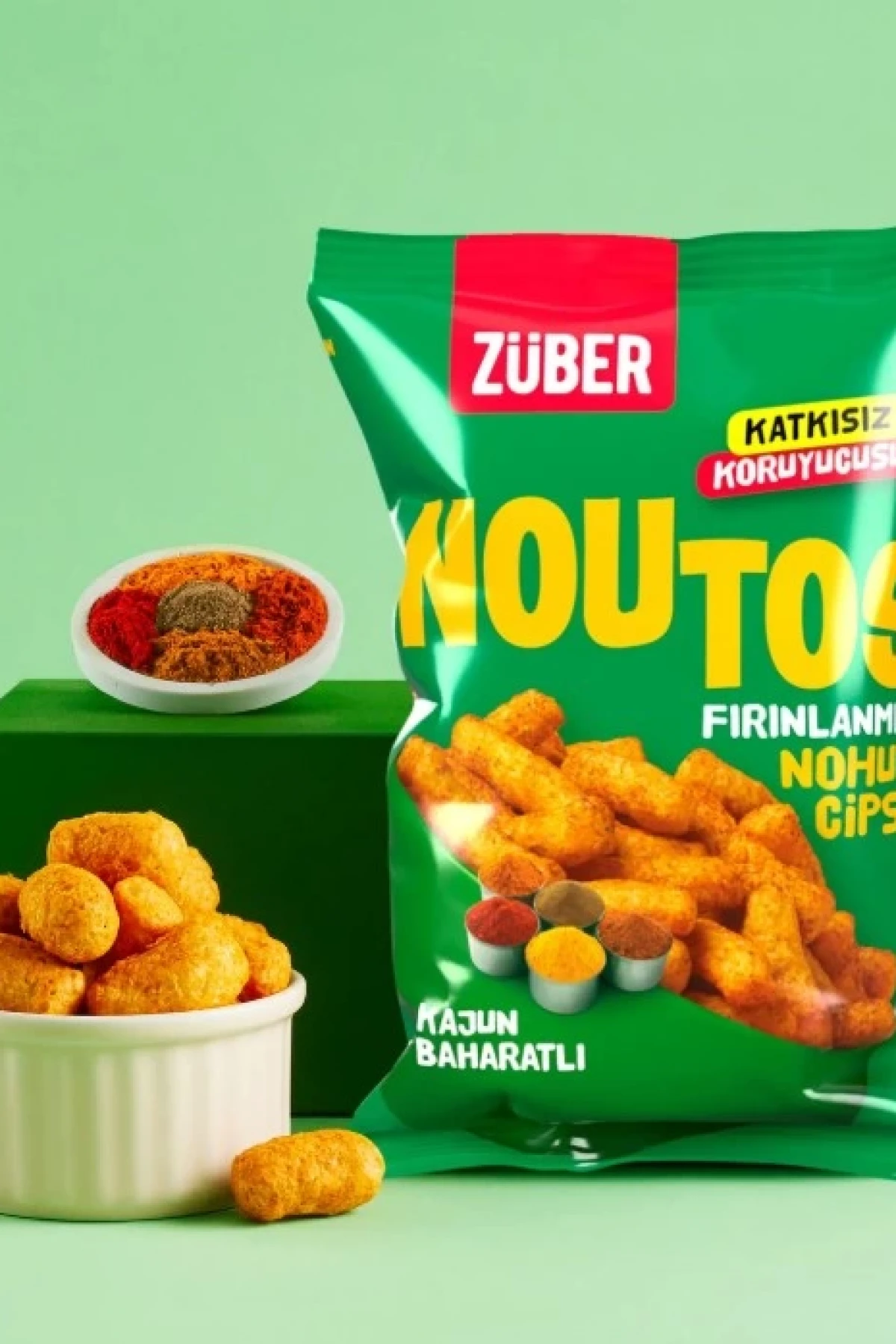 Züber Noutos Fırın Nohut Cipsi 55 Gr Kajun Baharatlı