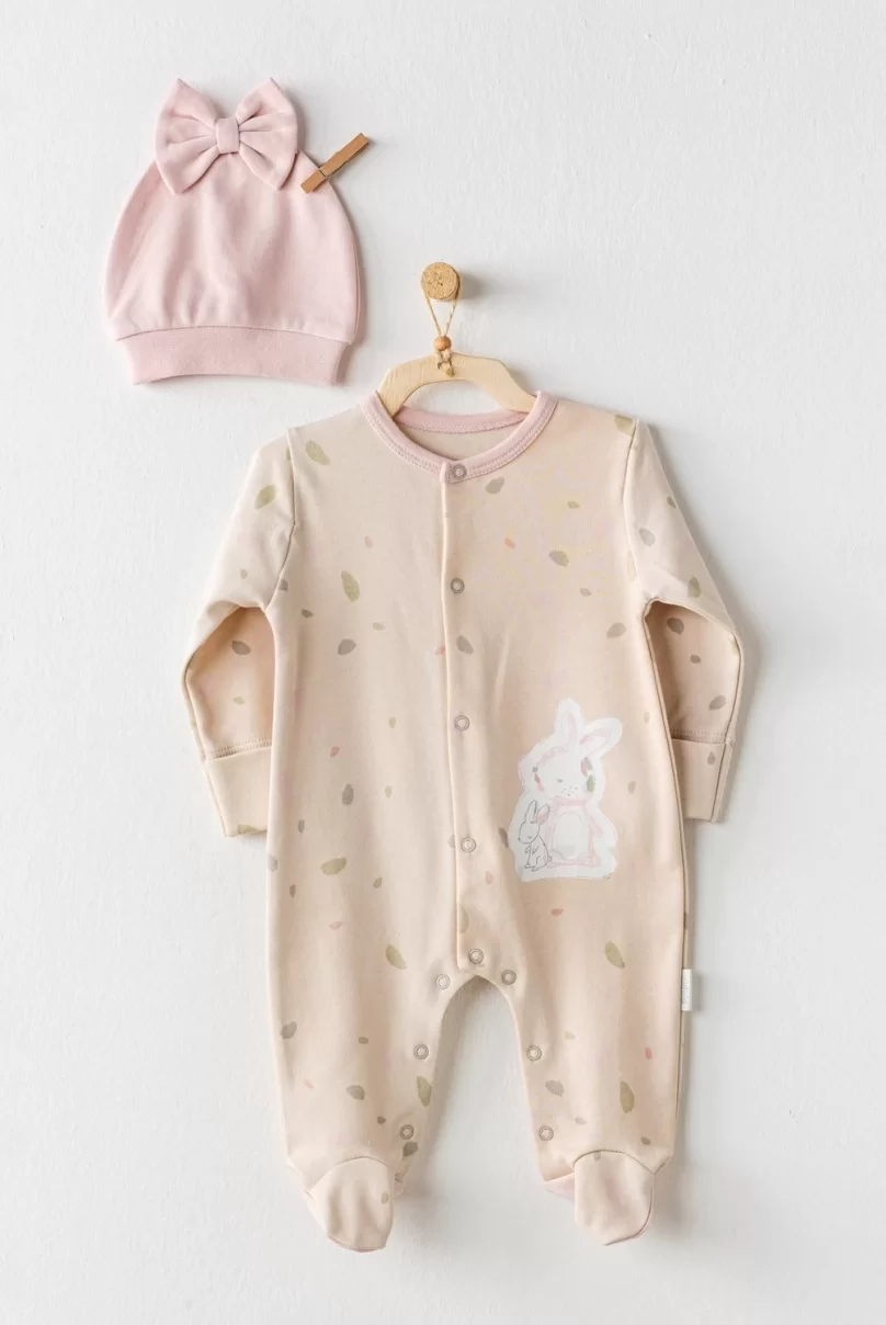 Andywawa AC24079 Baby Casual Bebek Tulum Takım Beige