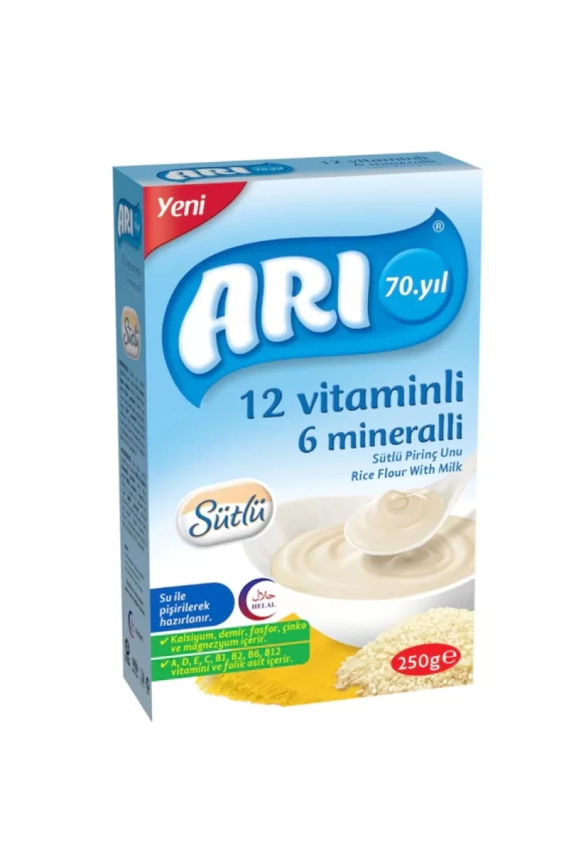 Arı 12 Vitaminli 6 Mineralli Sütlü Pirinç Unu 250 Gr